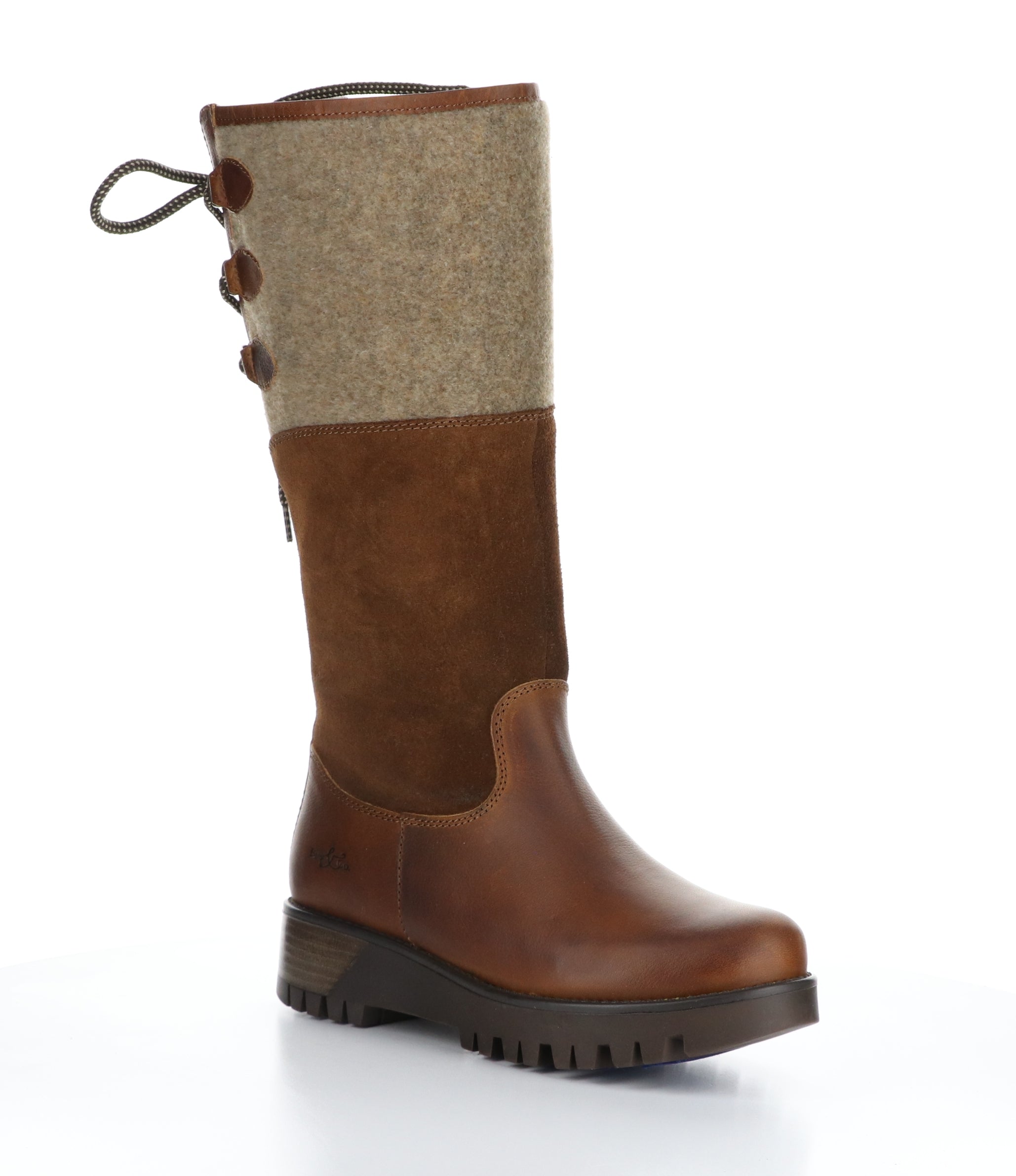 Goose Prima Cognac/Redwood/Beige Round Toe Boots