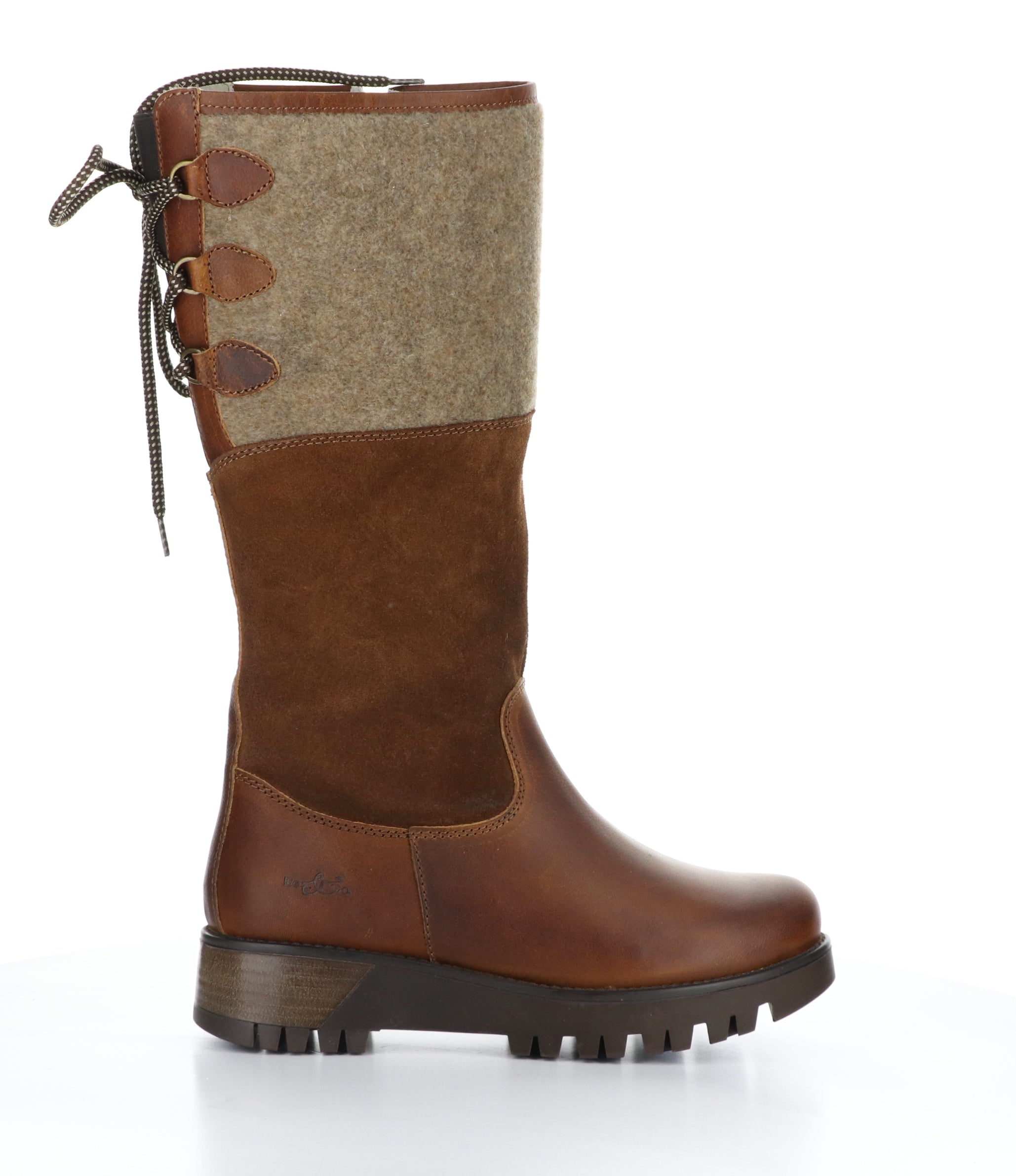 Goose Prima Cognac/Redwood/Beige Round Toe Boots