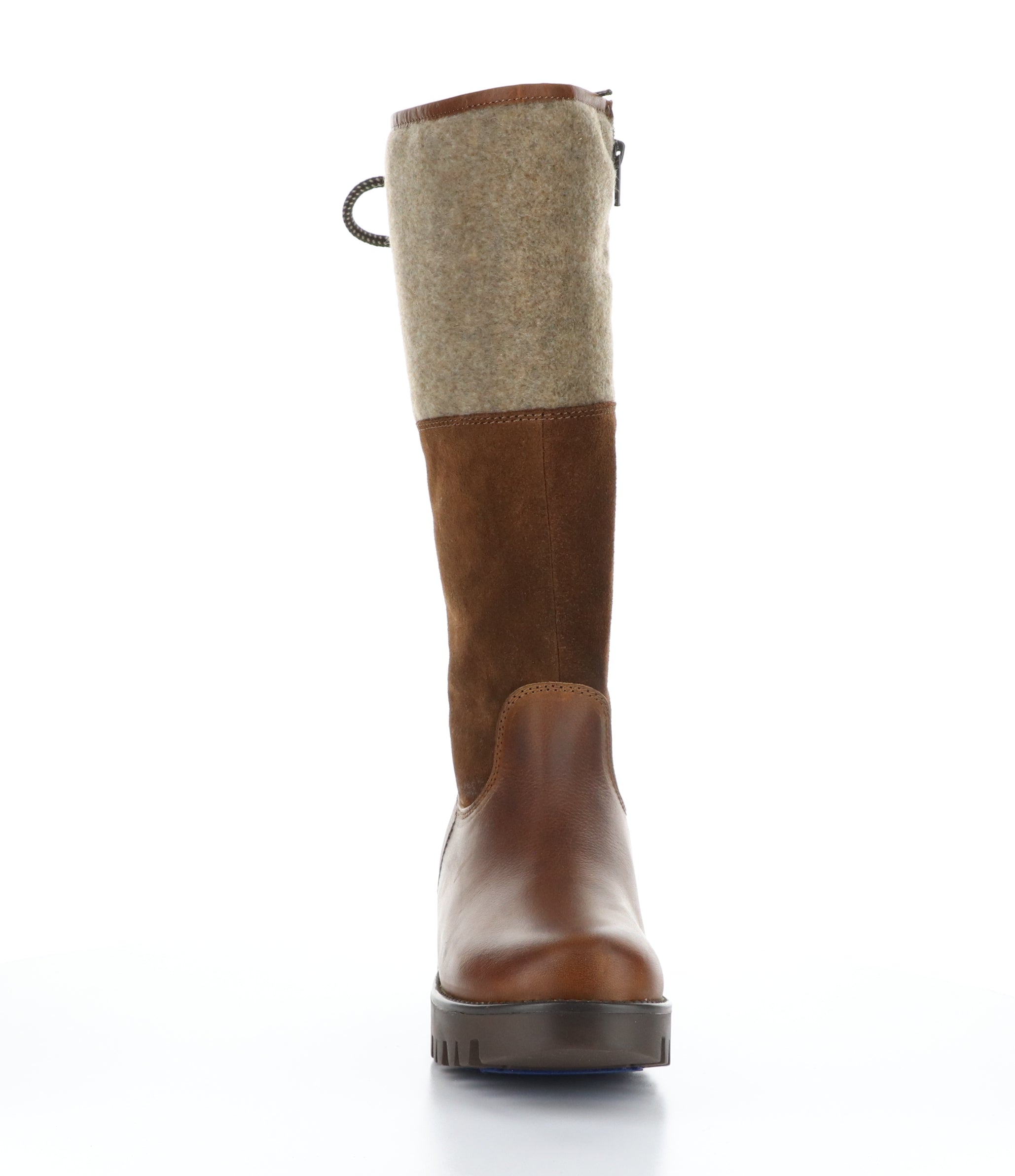 Goose Prima Cognac/Redwood/Beige Round Toe Boots