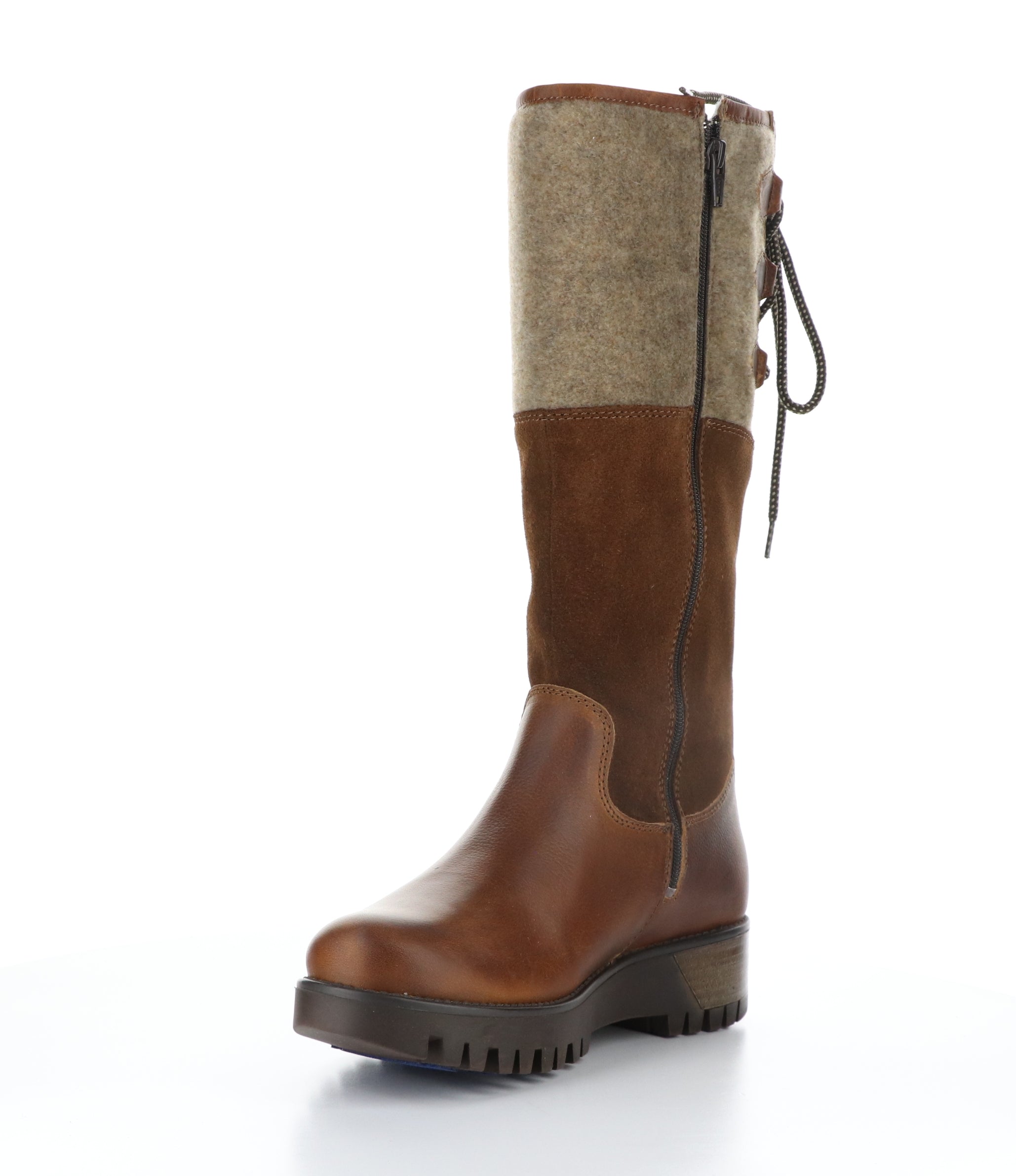 Goose Prima Cognac/Redwood/Beige Round Toe Boots