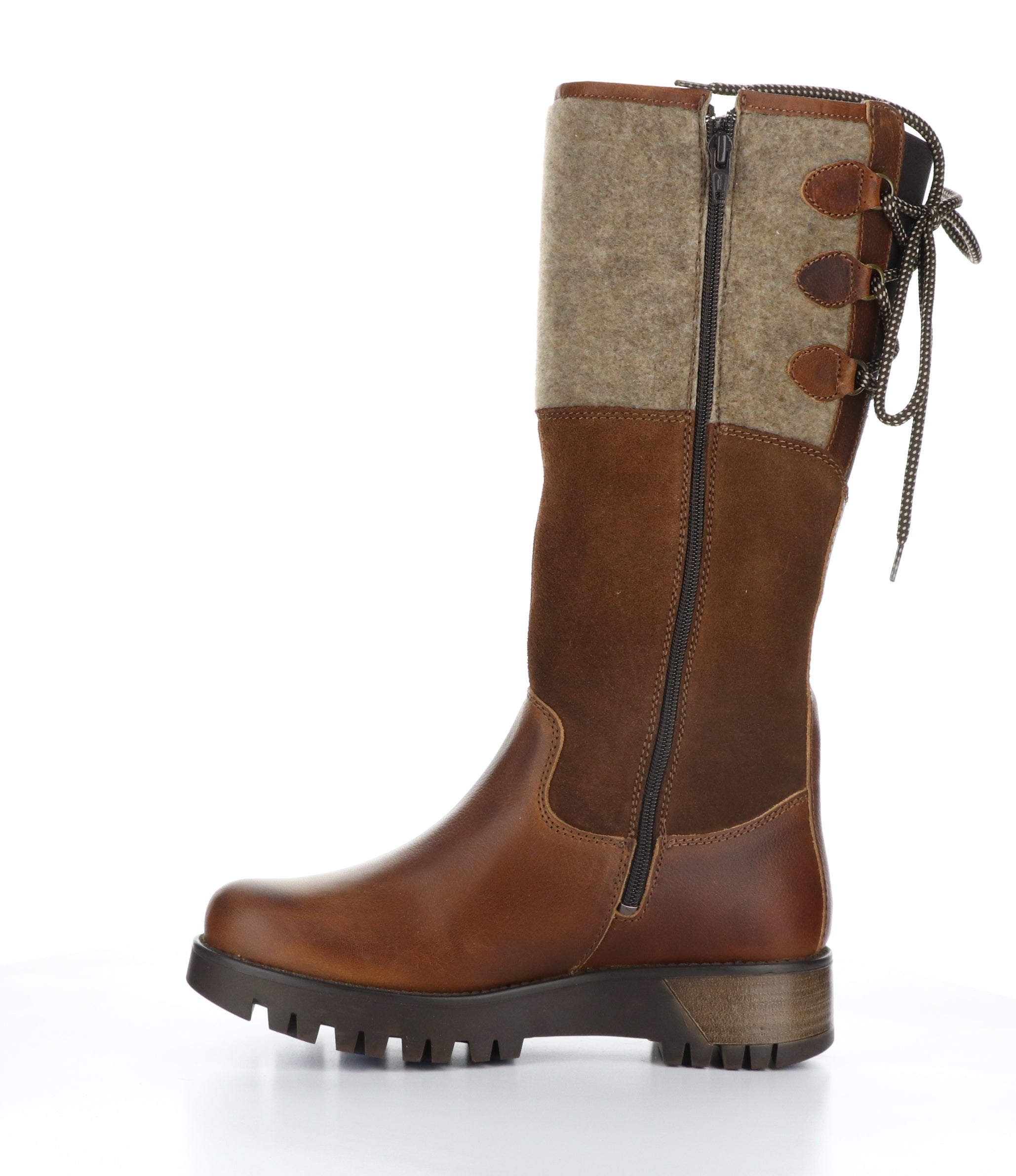 Goose Prima Cognac/Redwood/Beige Round Toe Boots