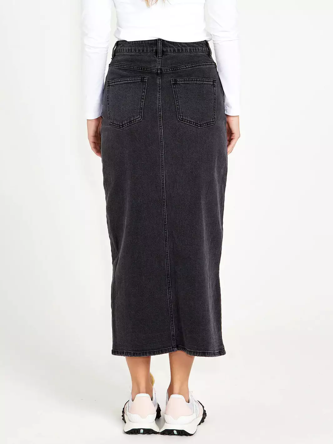 Green Denim Maxi Skirt