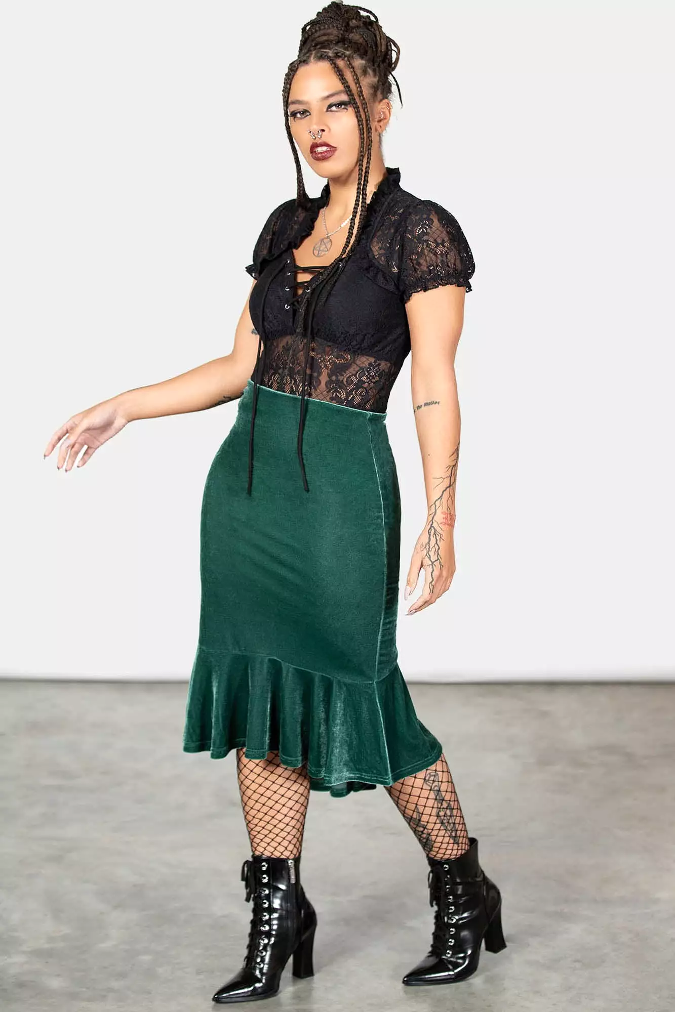 Green Drusilla Midi Skirt for Resurrection