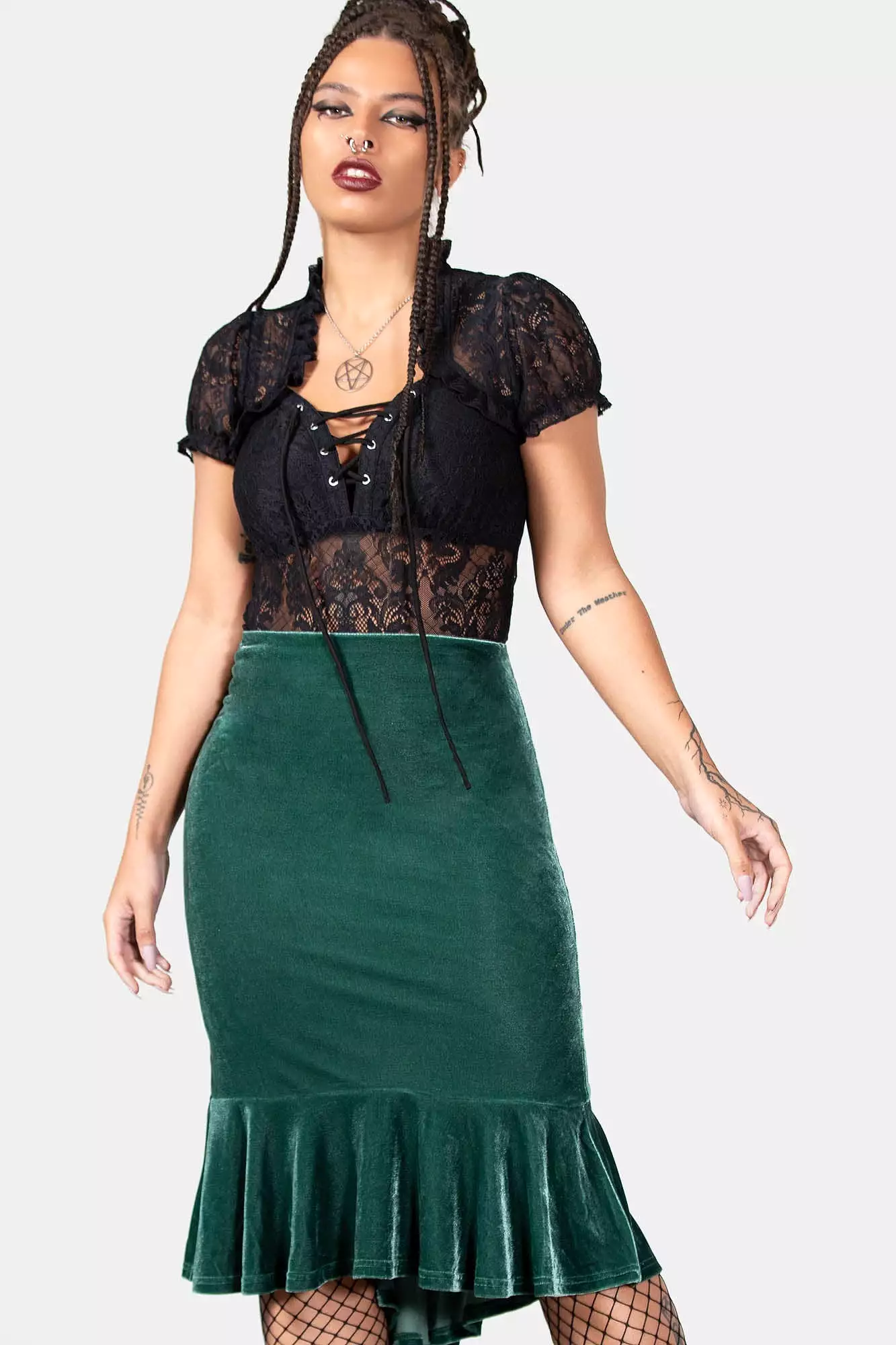 Green Drusilla Midi Skirt for Resurrection