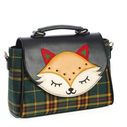 Green Plaid Fox Shoulder Bag