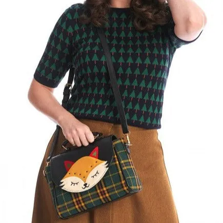 Green Plaid Fox Shoulder Bag