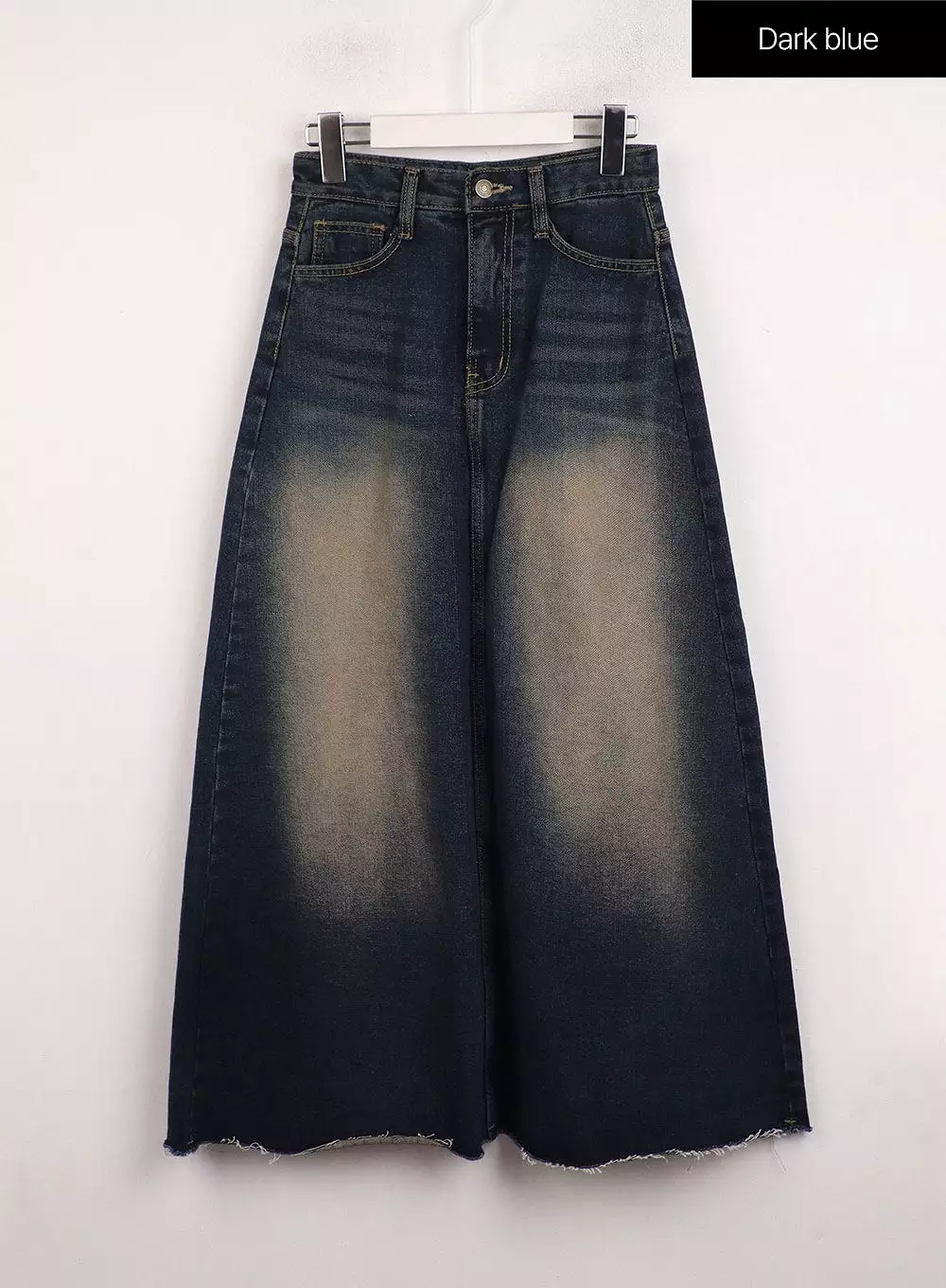 Grunge Denim Maxi Skirt