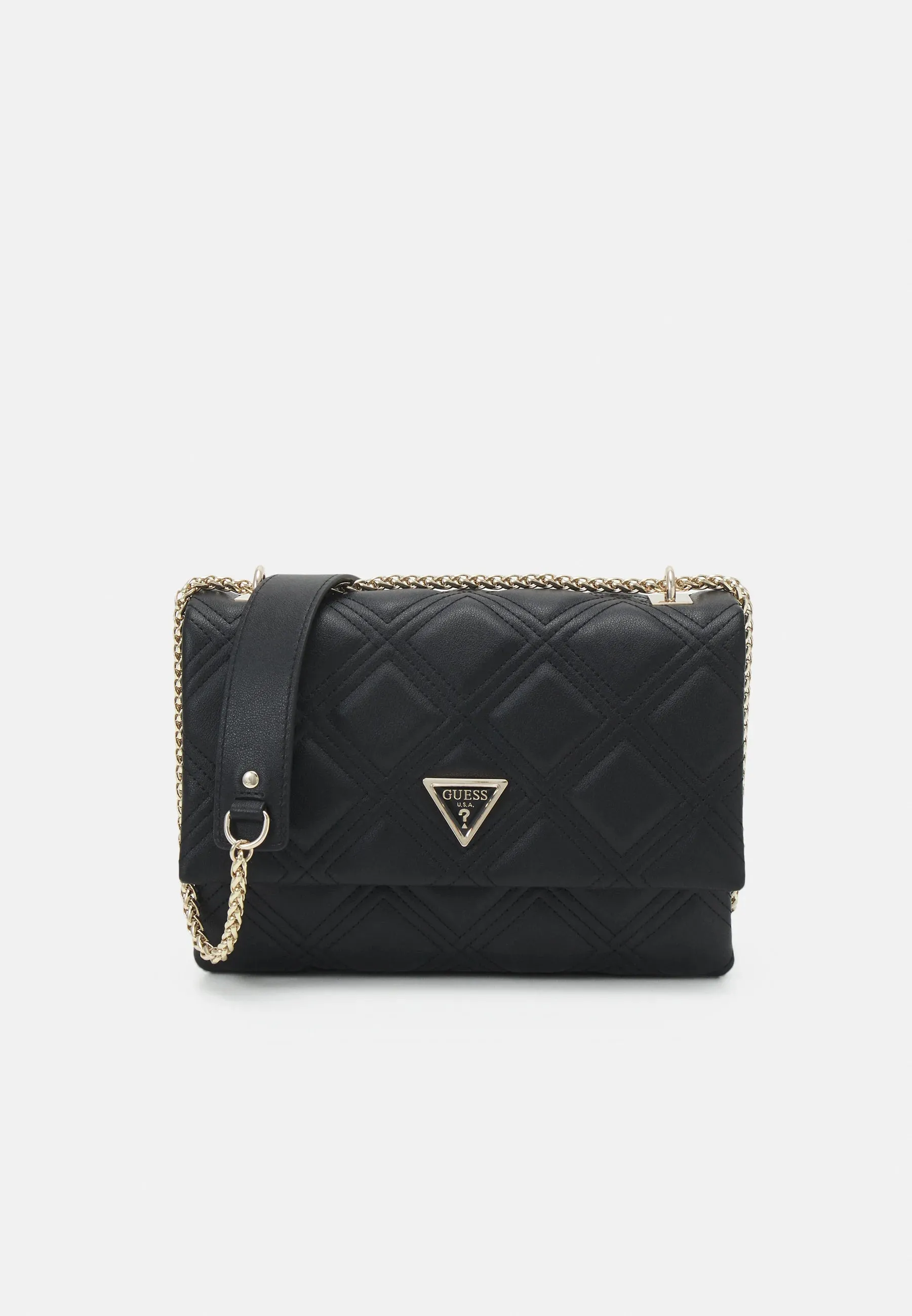 GUESS Quilted Flap Shoulder Bag Black