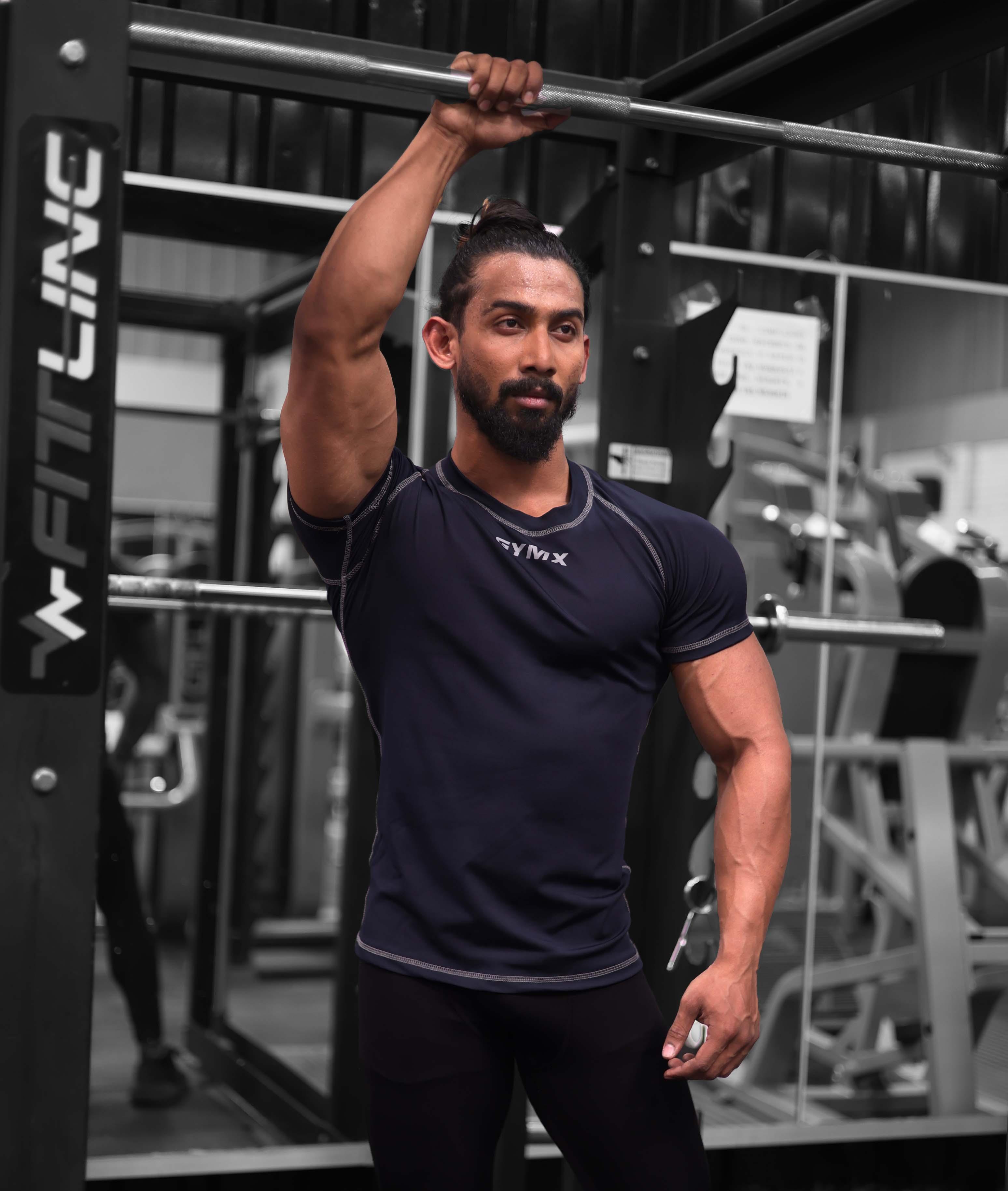 GymX Compression Tee: Night Blue