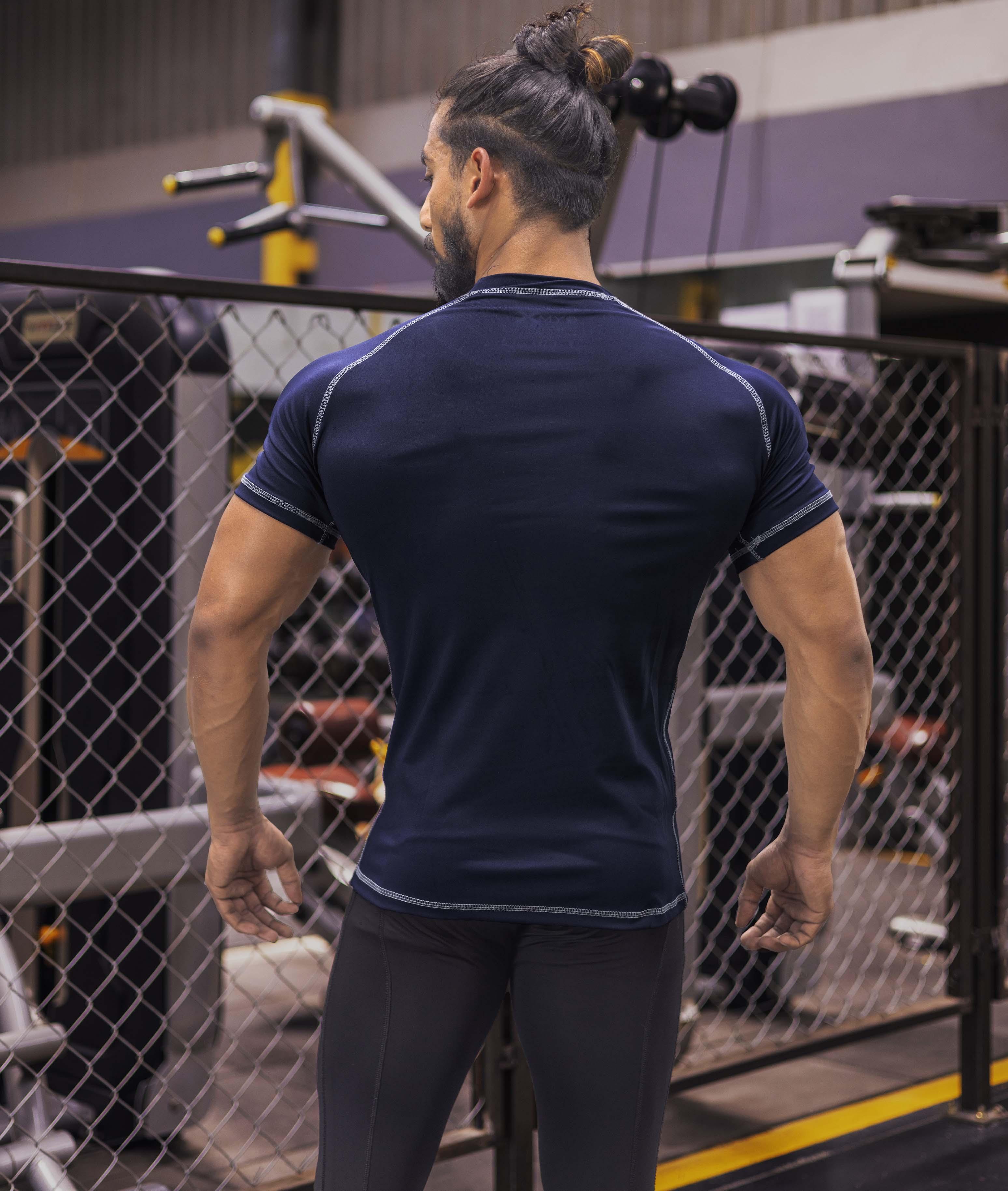 GymX Compression Tee: Night Blue