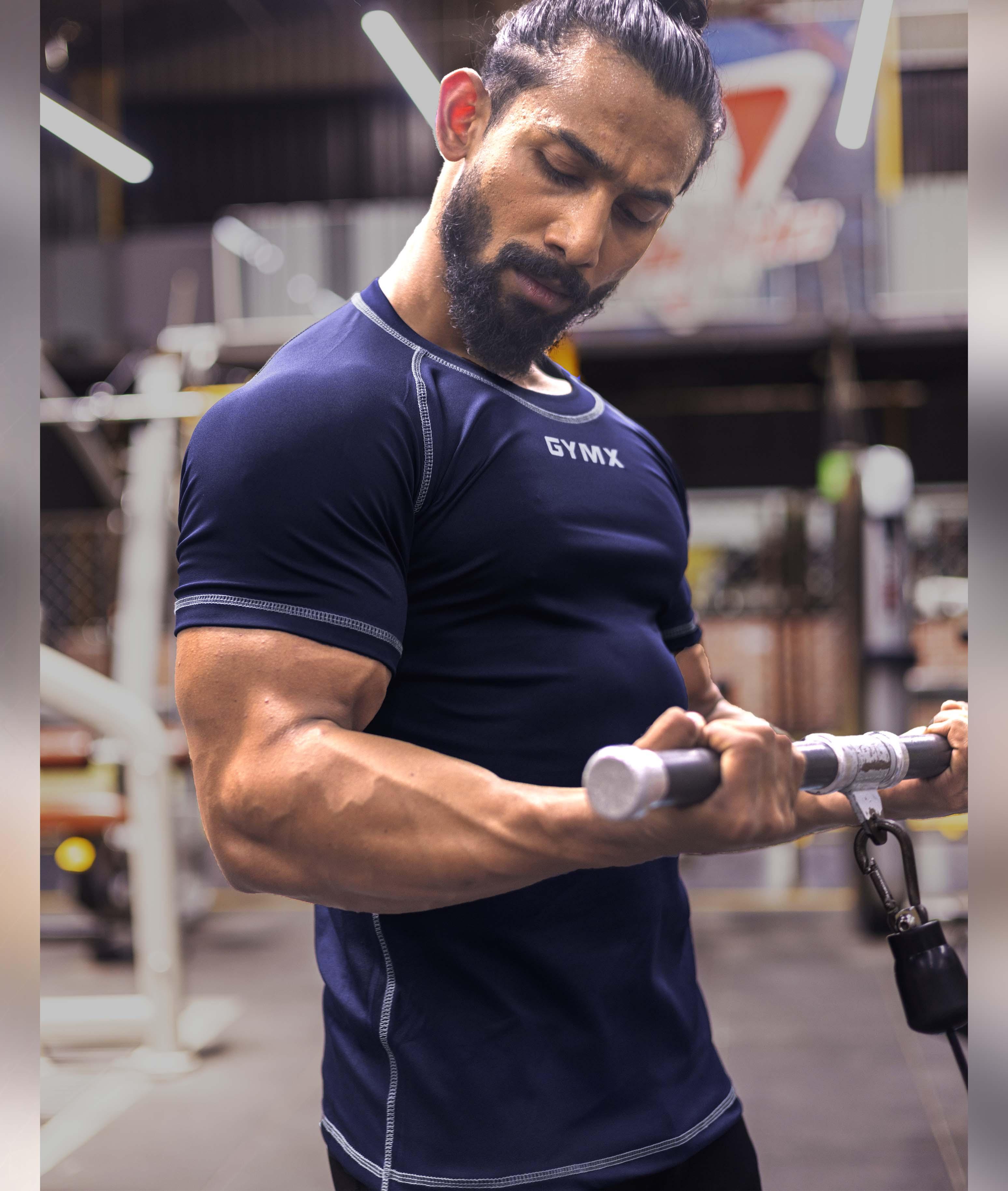 GymX Compression Tee: Night Blue