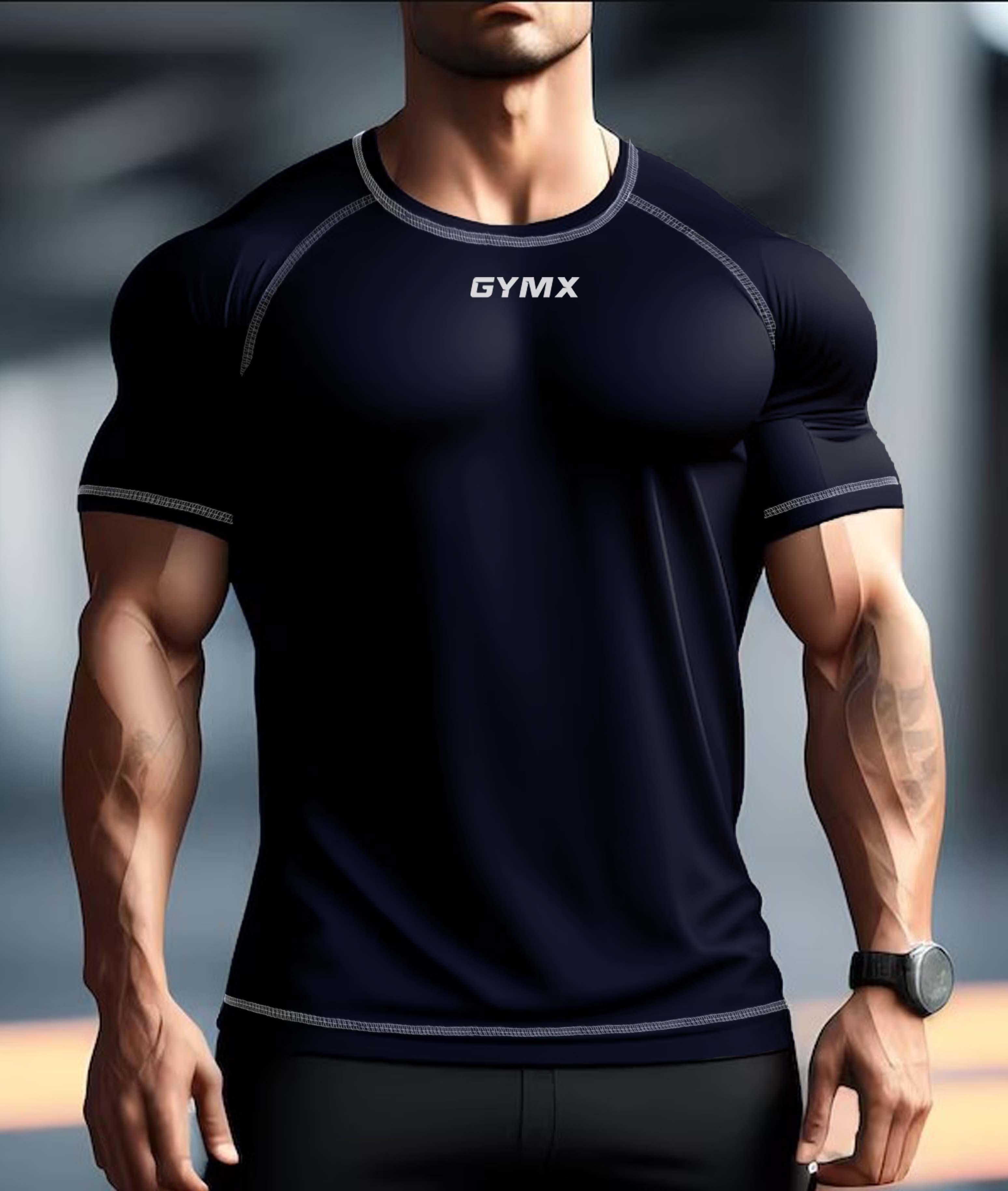 GymX Compression Tee: Night Blue