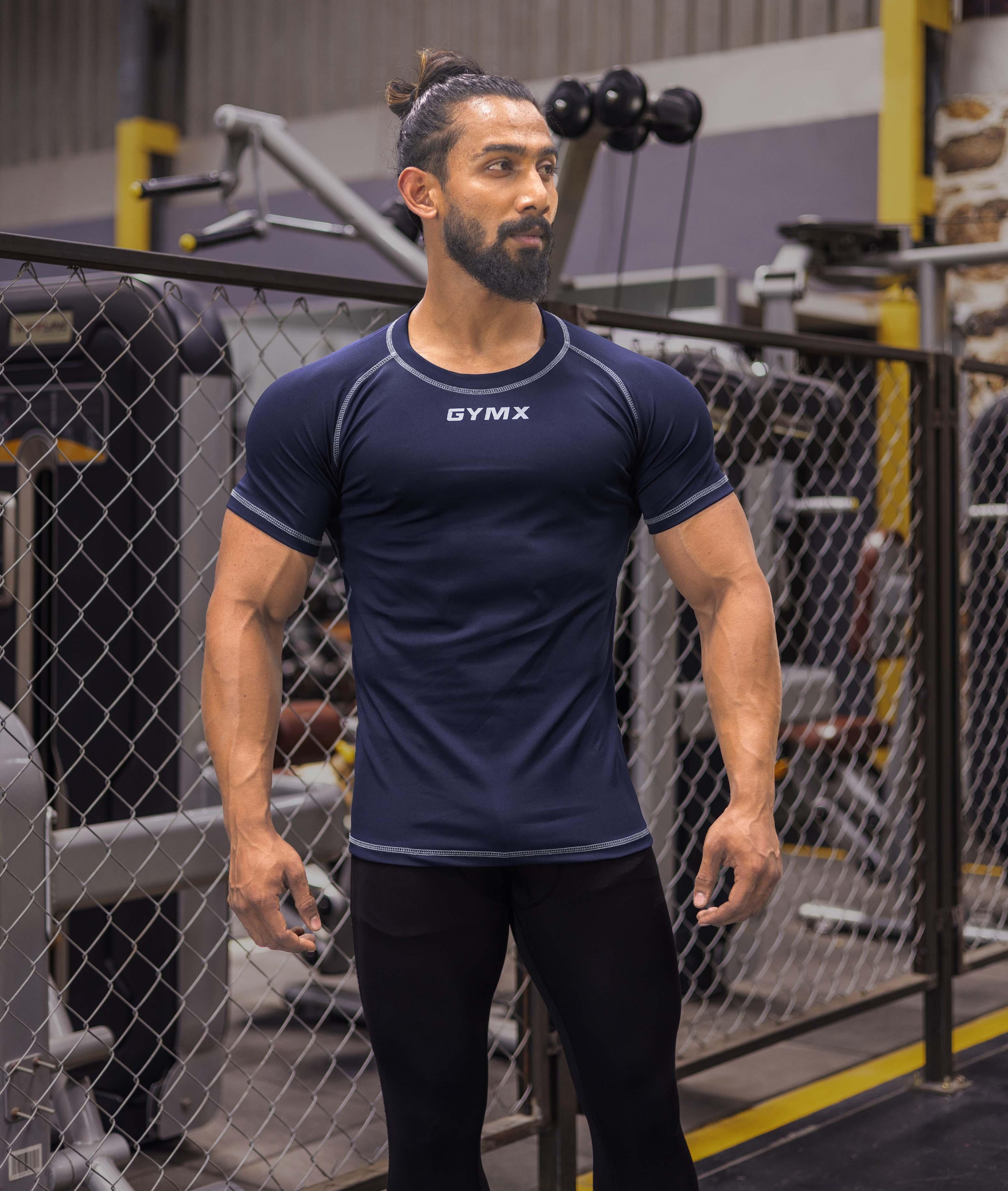 GymX Compression Tee: Night Blue