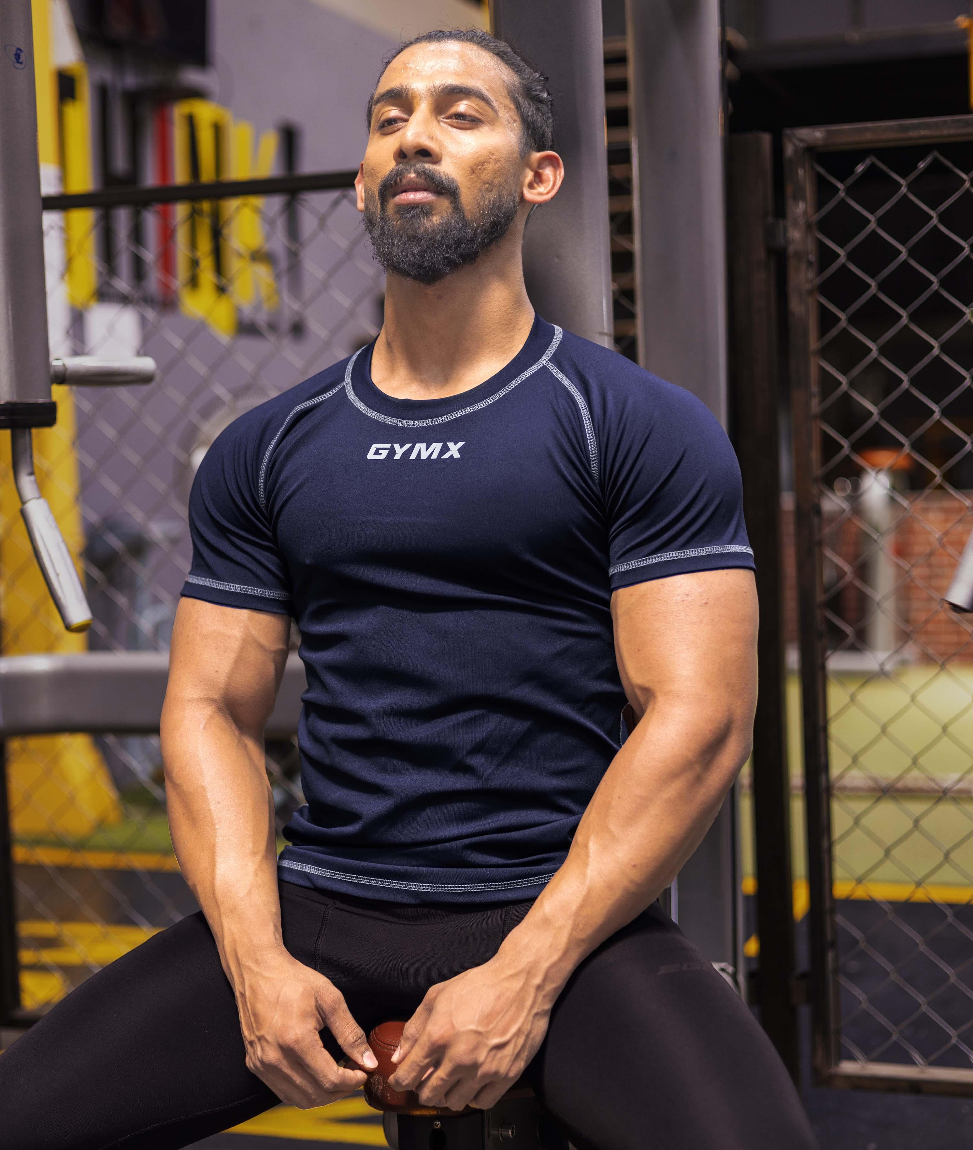 GymX Compression Tee: Night Blue