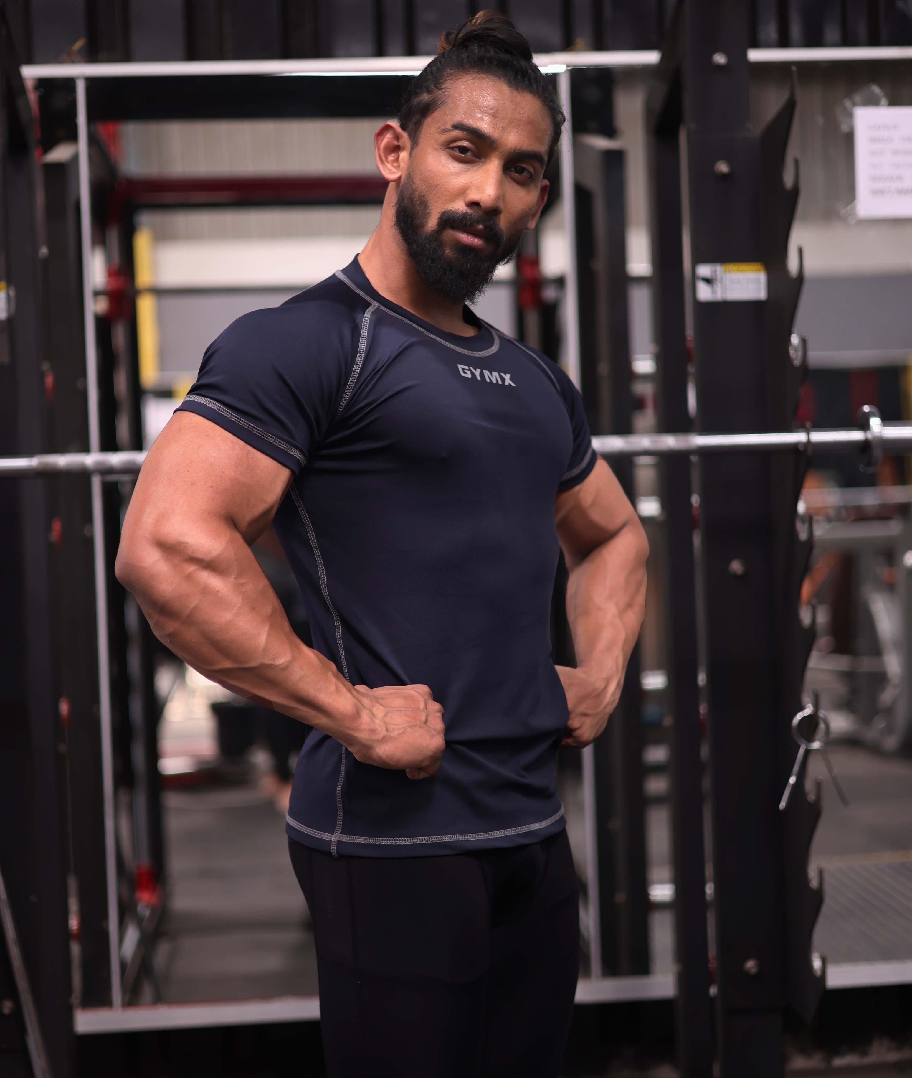 GymX Compression Tee: Night Blue