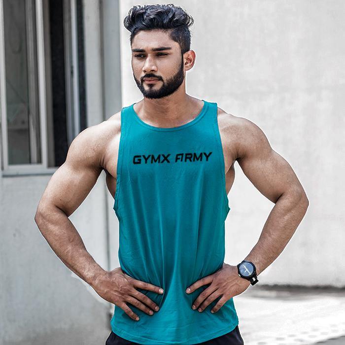 GymX Essential Series Army Tank - Teal Blue - On Sale