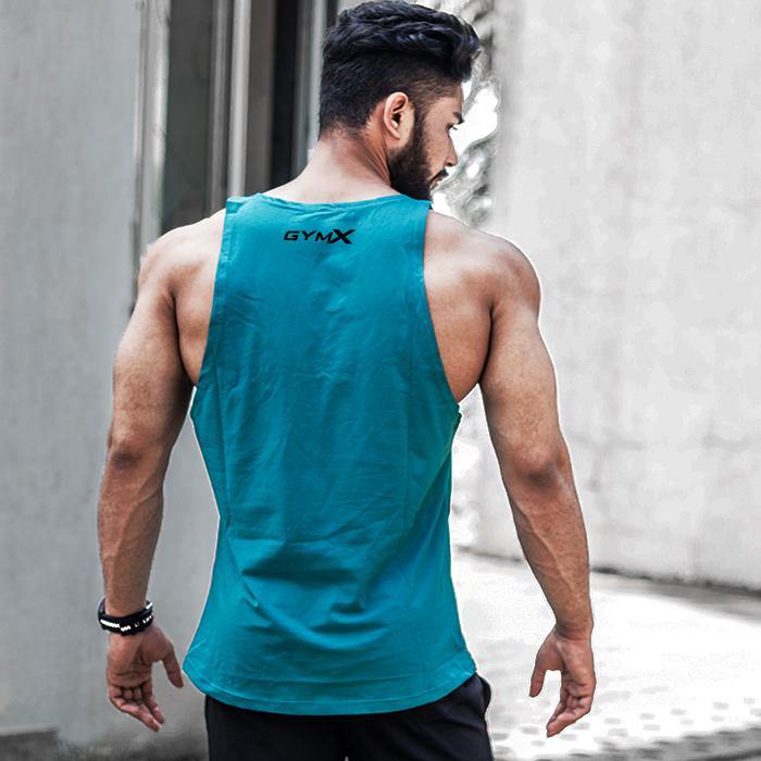 GymX Essential Series Army Tank - Teal Blue - On Sale