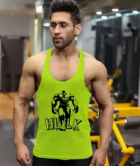 GymX Hulk Neon Green Stringer on Sale