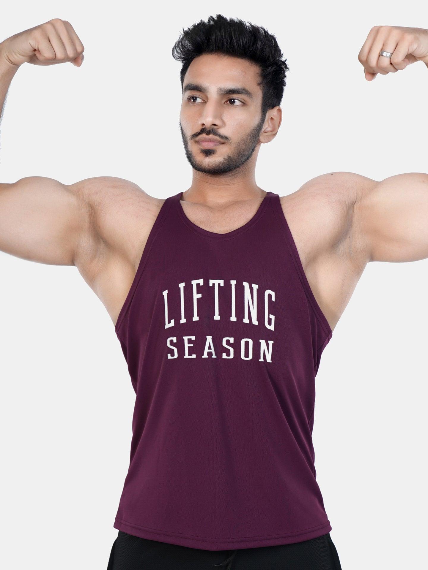 GymX Maroon Stringer Shirt for Lifting - On Sale