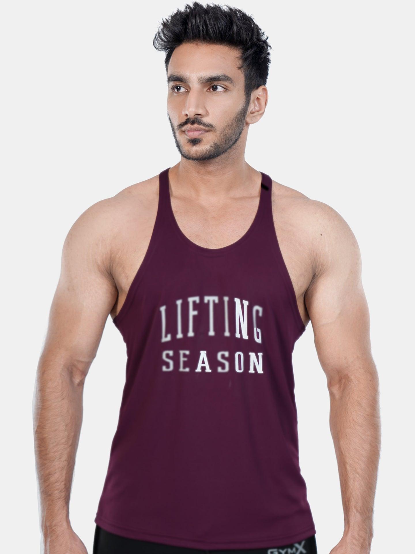 GymX Maroon Stringer Shirt for Lifting - On Sale