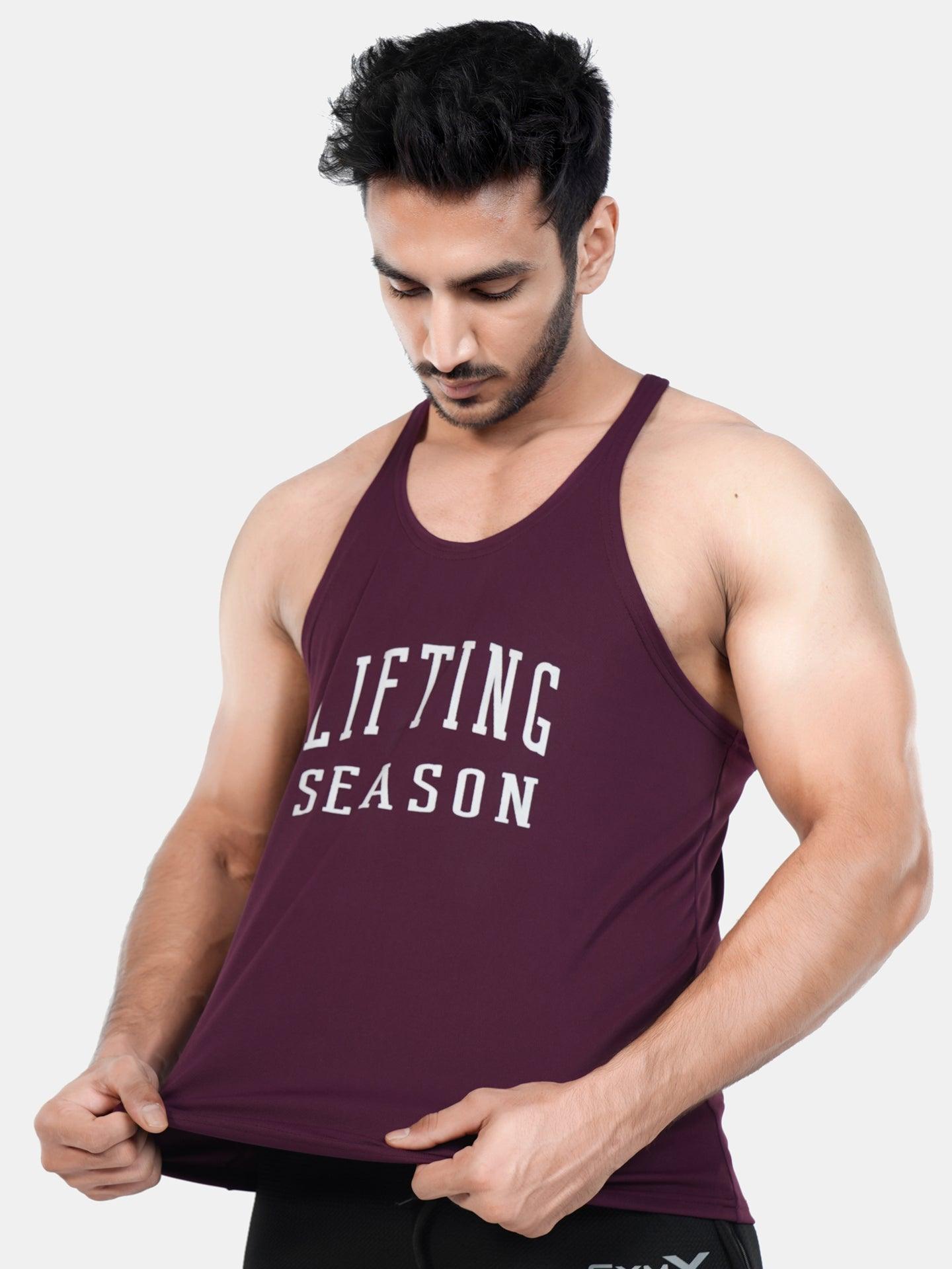 GymX Maroon Stringer Shirt for Lifting - On Sale