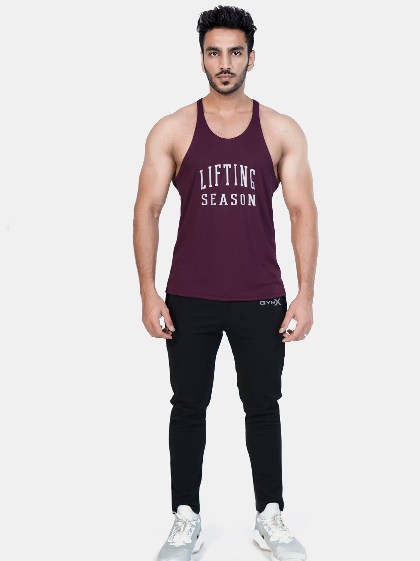 GymX Maroon Stringer Shirt for Lifting - On Sale