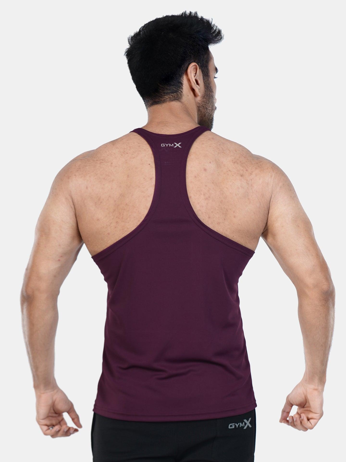 GymX Maroon Stringer Shirt for Lifting - On Sale