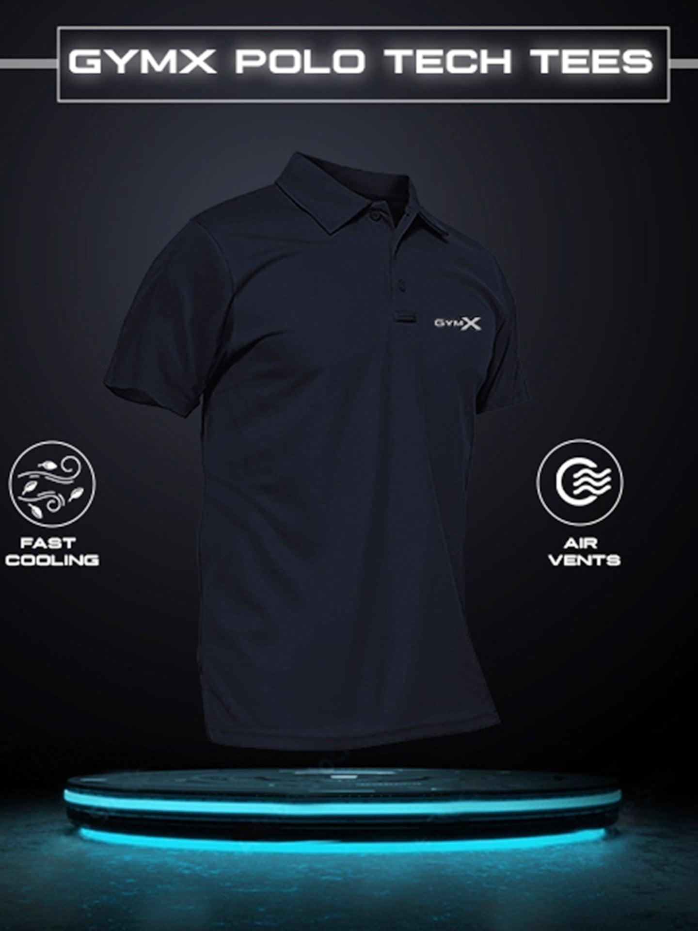 GymX Polo Tech Tee: Infinity Blue -> Blue GymX Polo Tech Tee - Shop Now