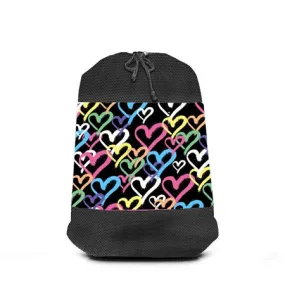 Heart graffiti laundry bag