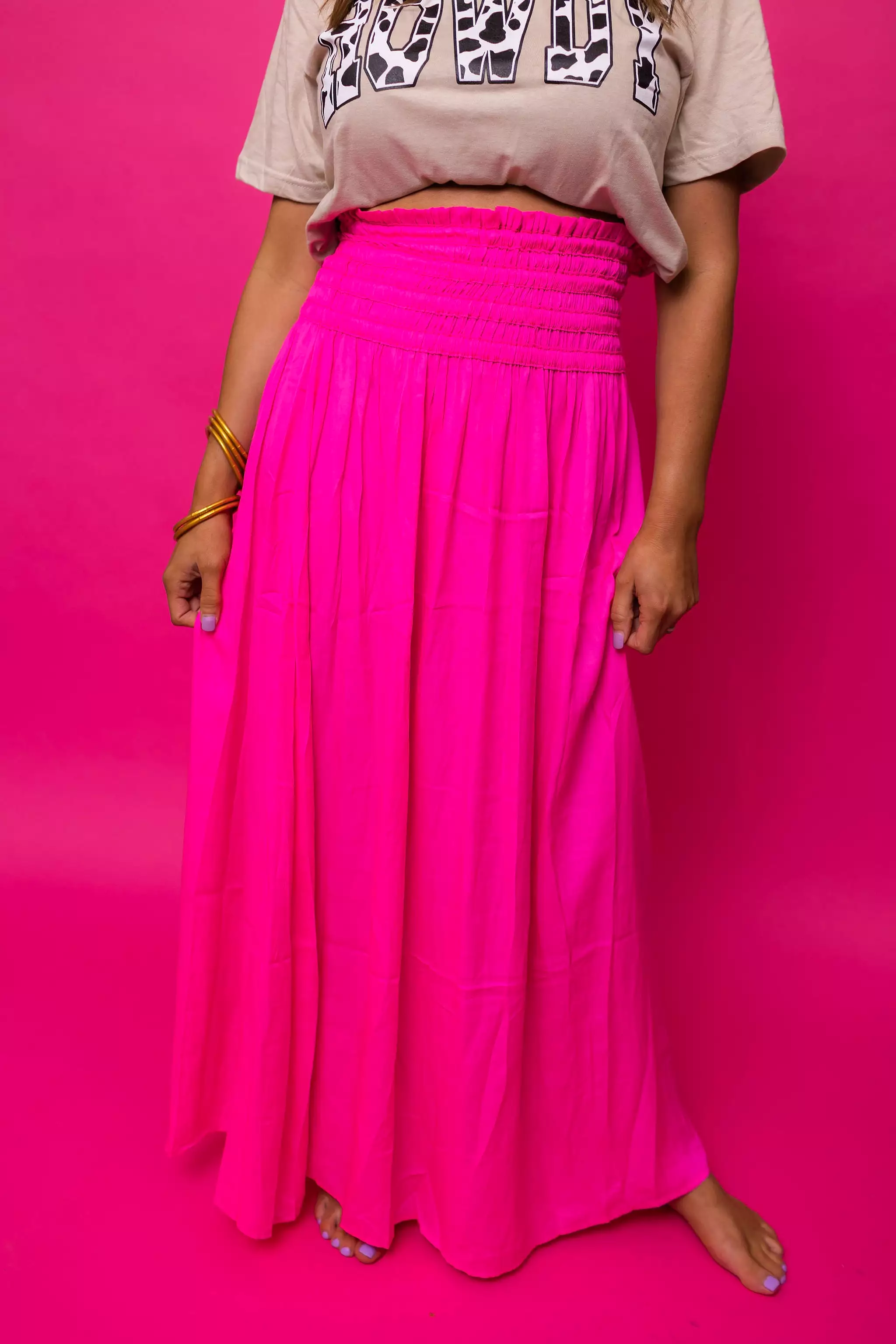 Hot Pink Long Skirt.