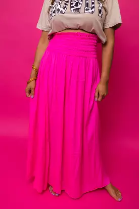 Hot Pink Long Skirt.