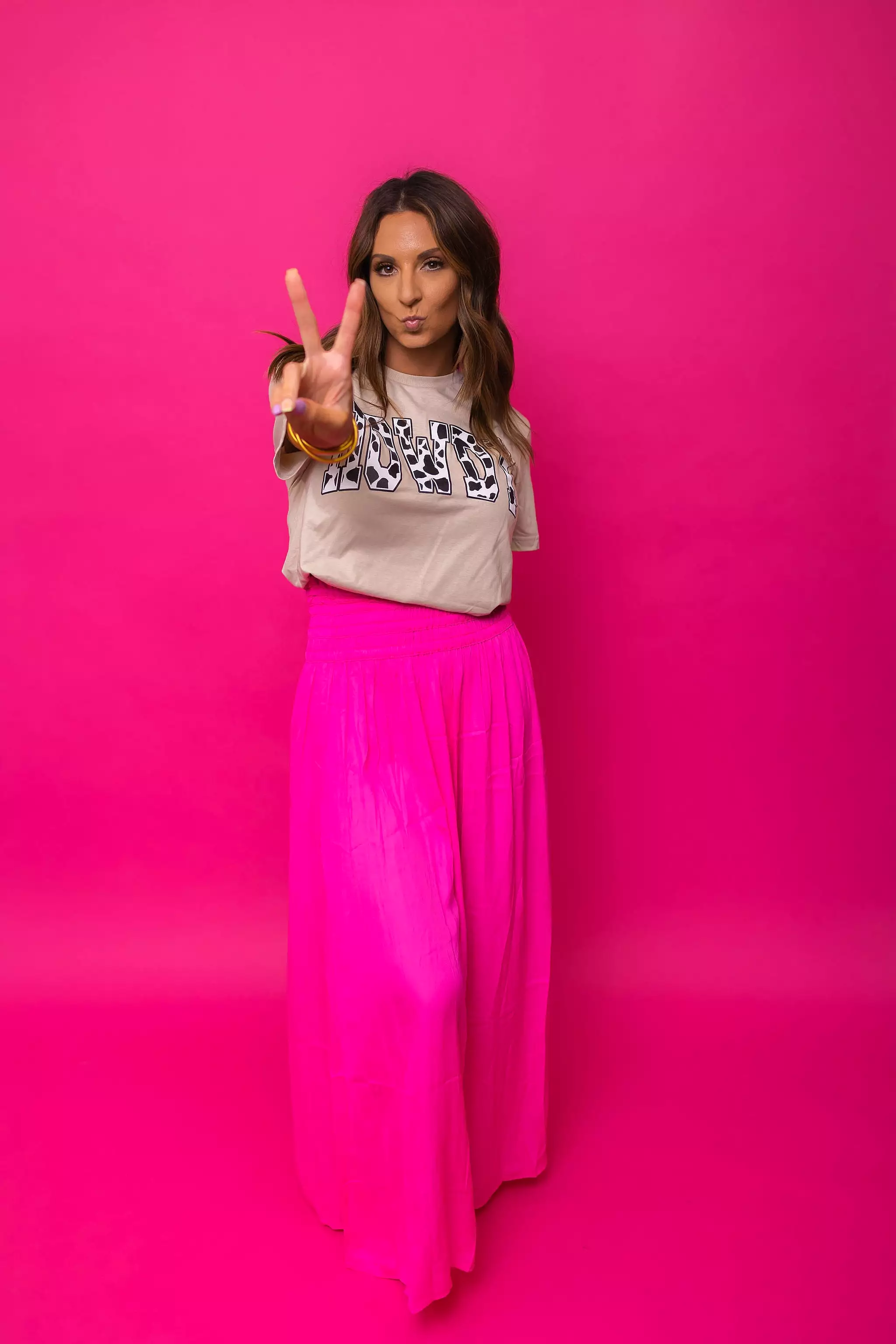 Hot Pink Long Skirt.