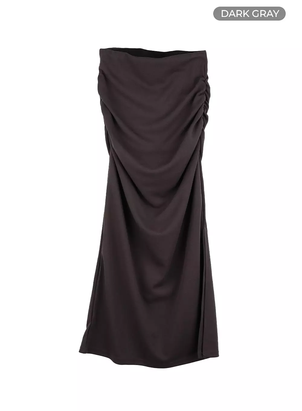 IA417 Slit Shirred Maxi Skirt.