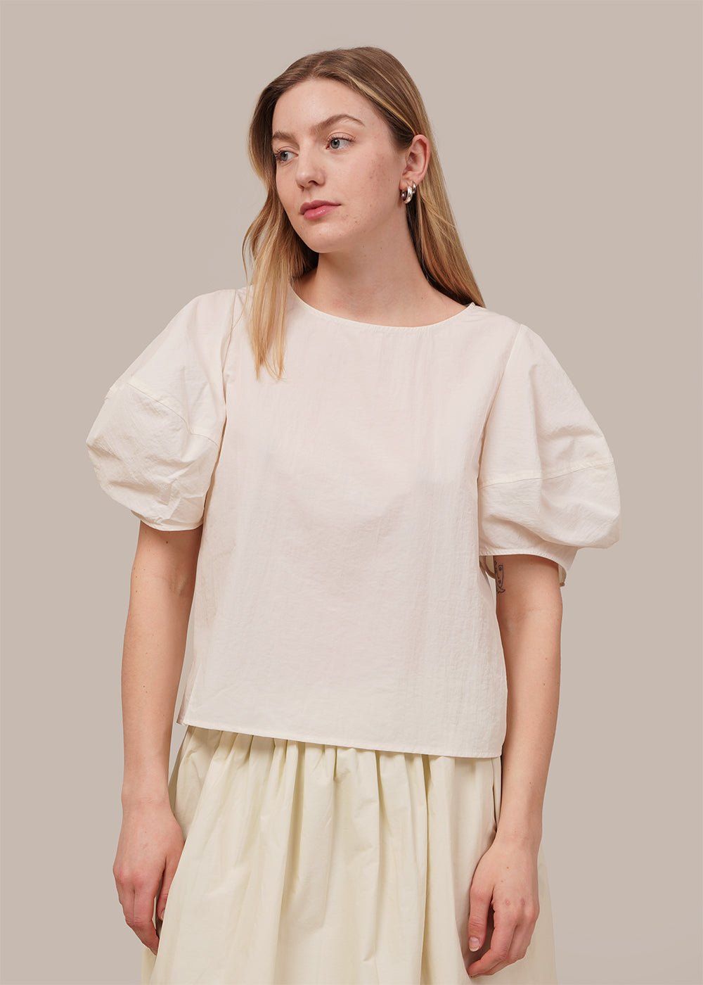 Ivory Balloon Sleeve Top