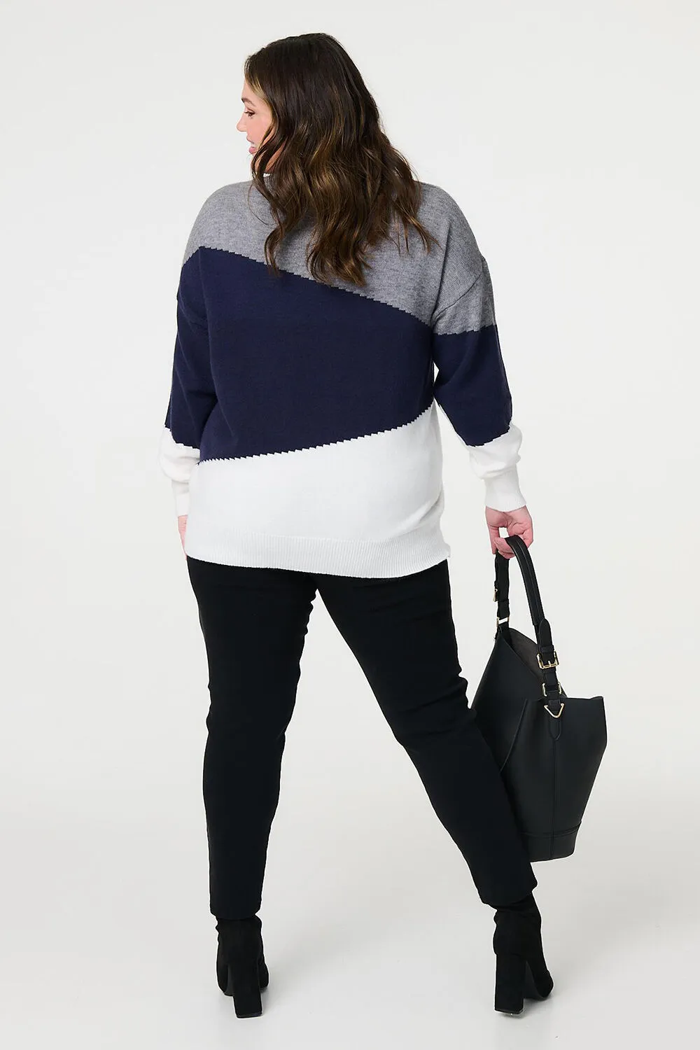 Knit Sweater - Izabel London Colour Block Style