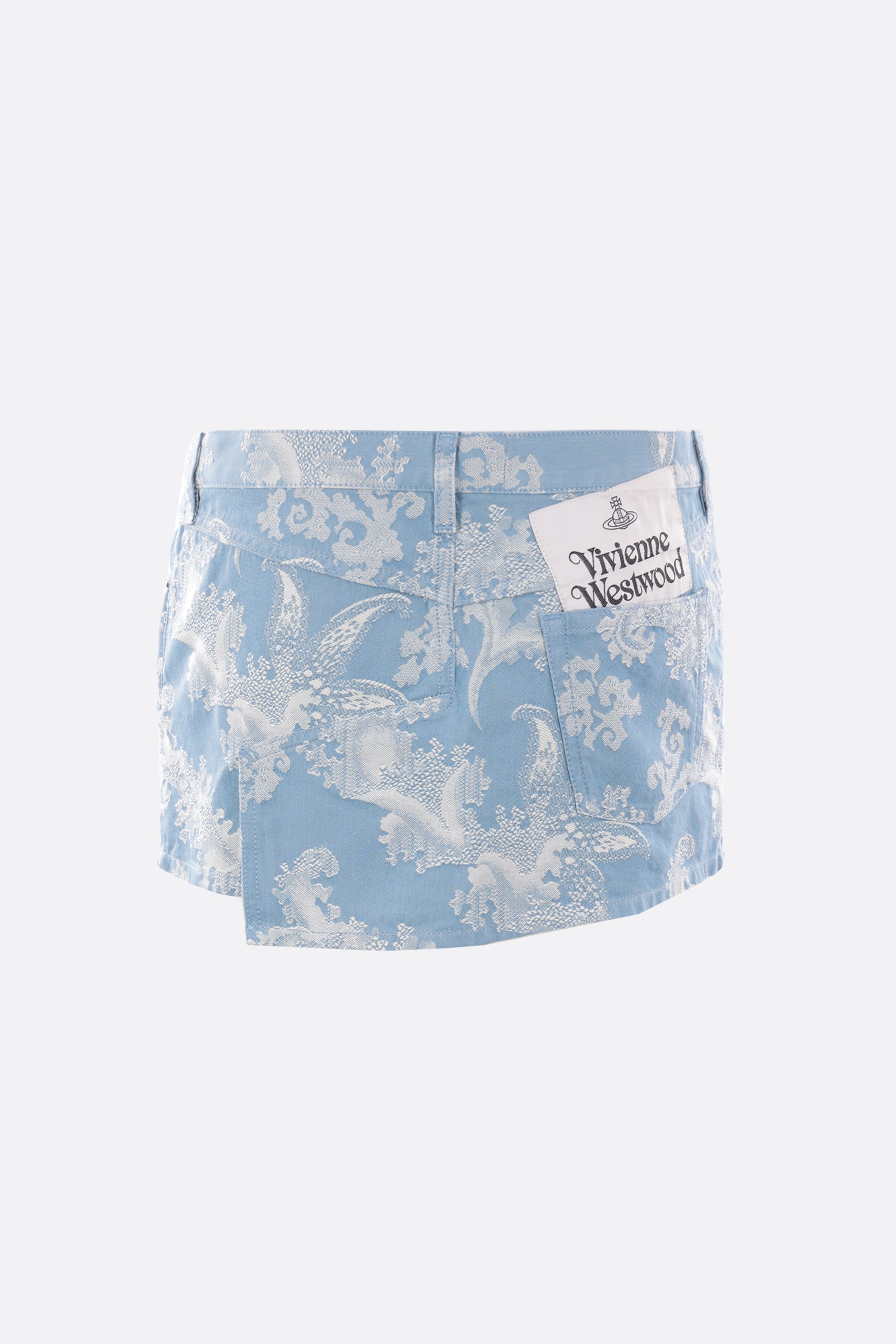 Jacquard Cotton Miniskirt with Foam-Tied Mast Design