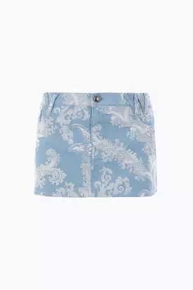 Jacquard Cotton Miniskirt with Foam-Tied Mast Design