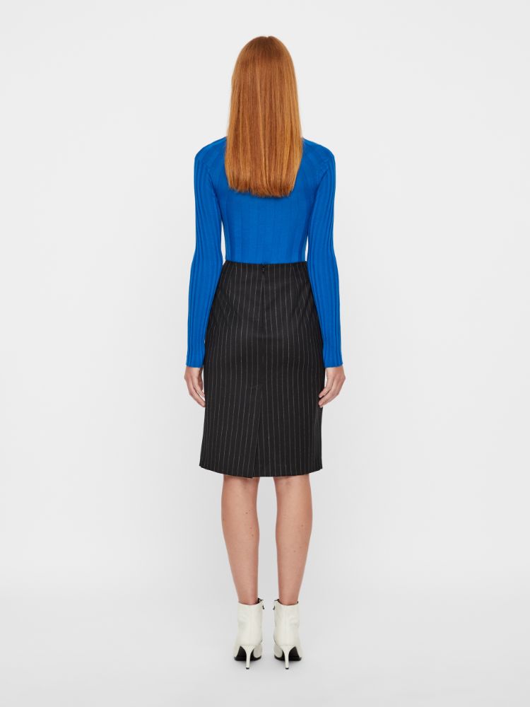 J.Lindeberg Women's Black Stripe Wool Pin Skirts