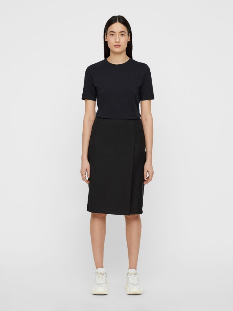 J.Lindeberg Womens Silva Wool Black Pin Skirt