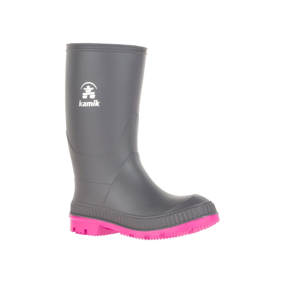 Kamik Charcoal Magenta Youth Rain Boot