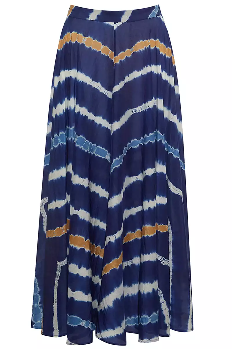 Kendall Skirt Navy Tie Dye