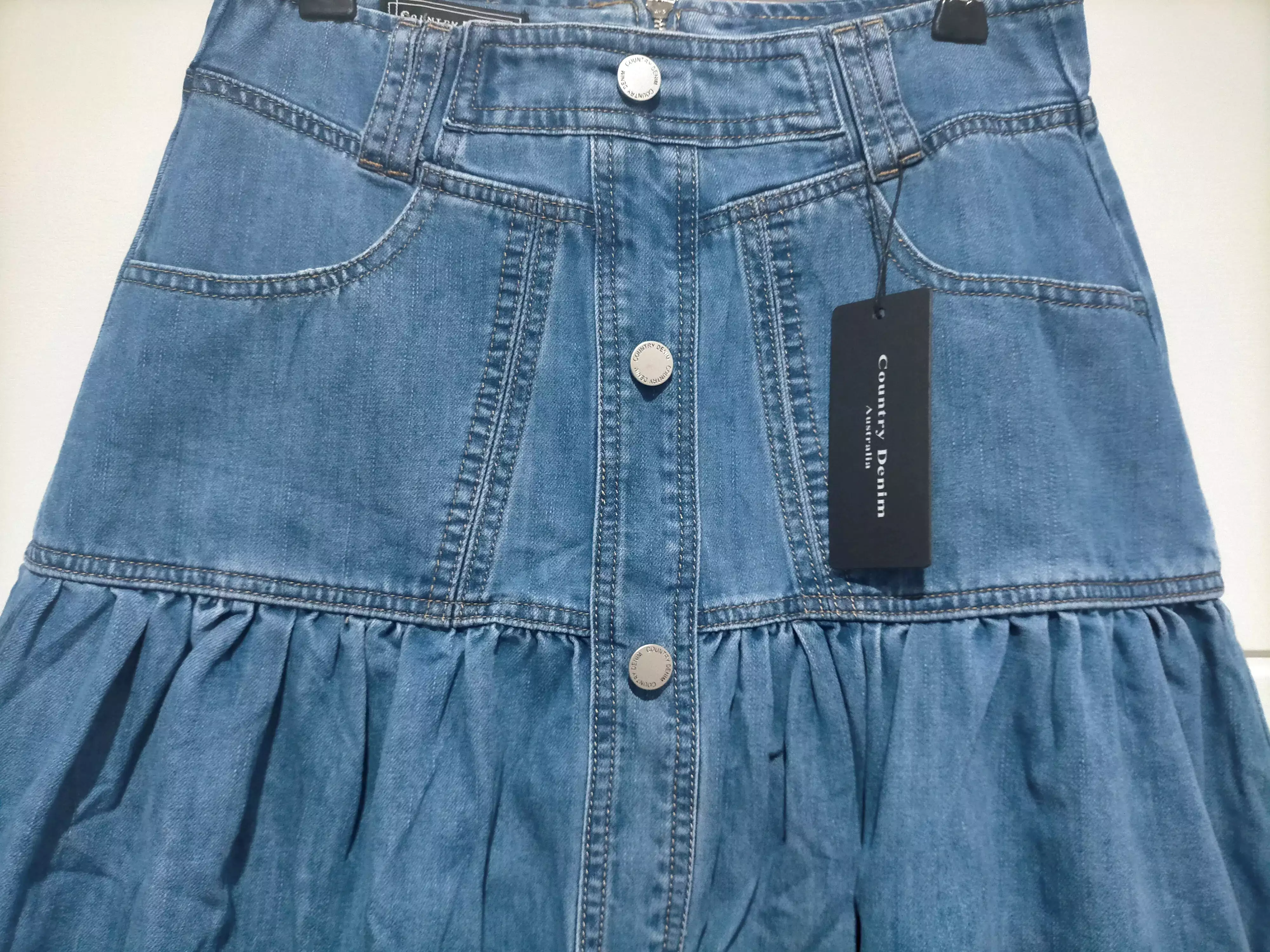 Kentucky Denim Maxi Skirt Mid Blue