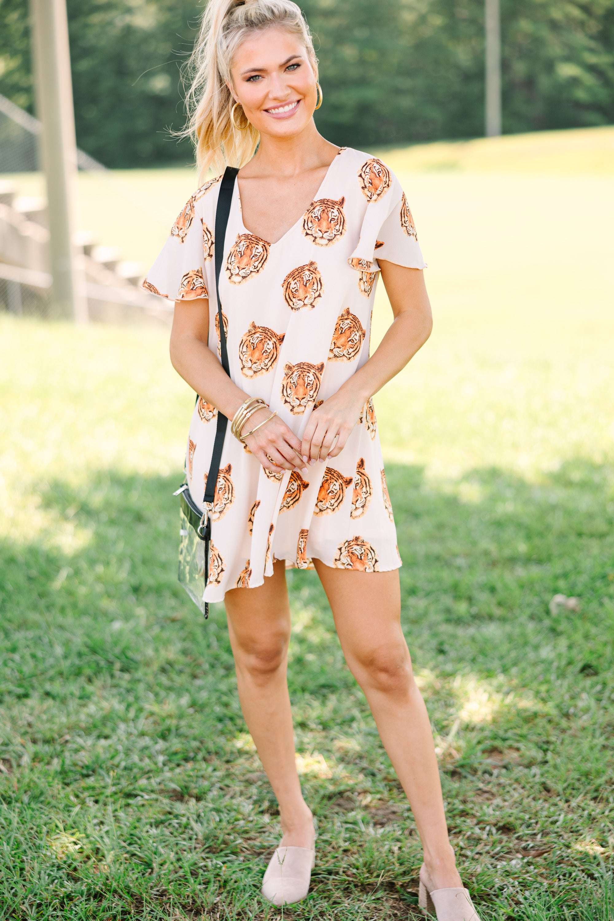 Kinsley Taupe Tiger Print Shift Dress