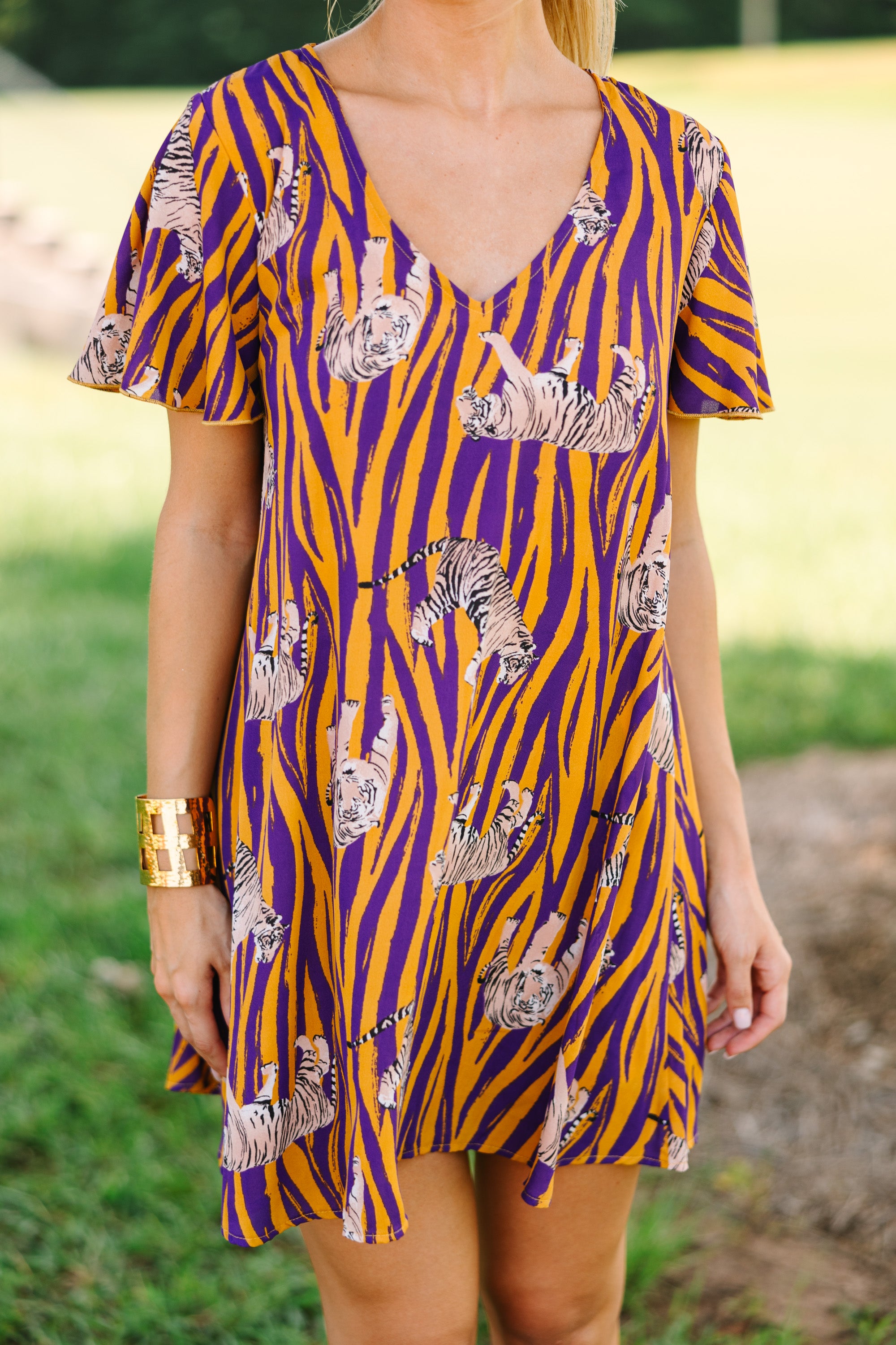 Kinsley Yellow Purple Shift Dress