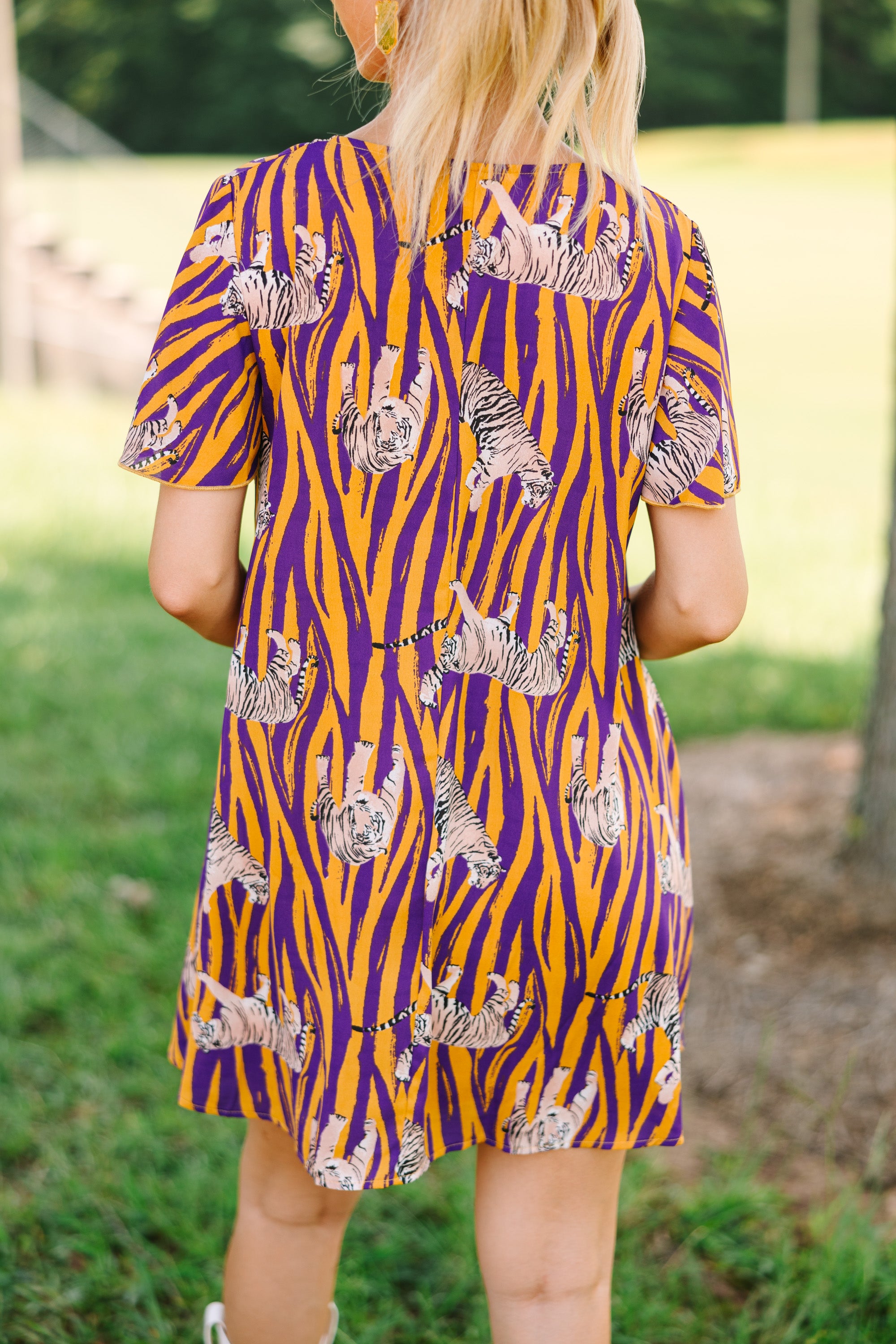 Kinsley Yellow Purple Shift Dress