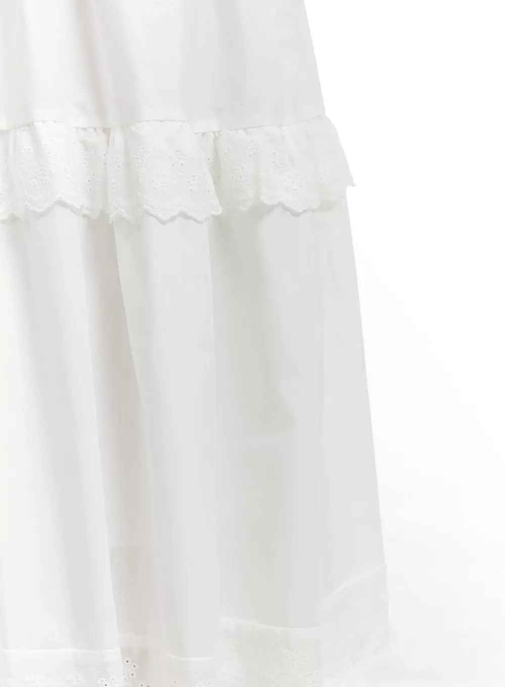 Lace Maxi Skirt with Tiered Design - Mid Rise | OM429