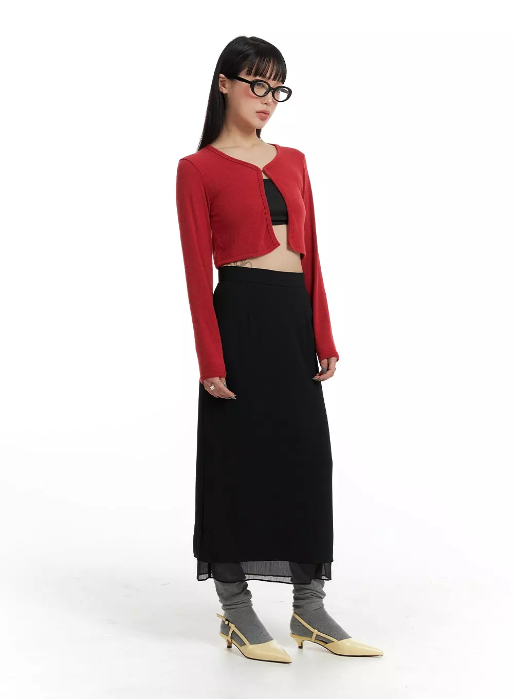 Layered Maxi Skirt IF423