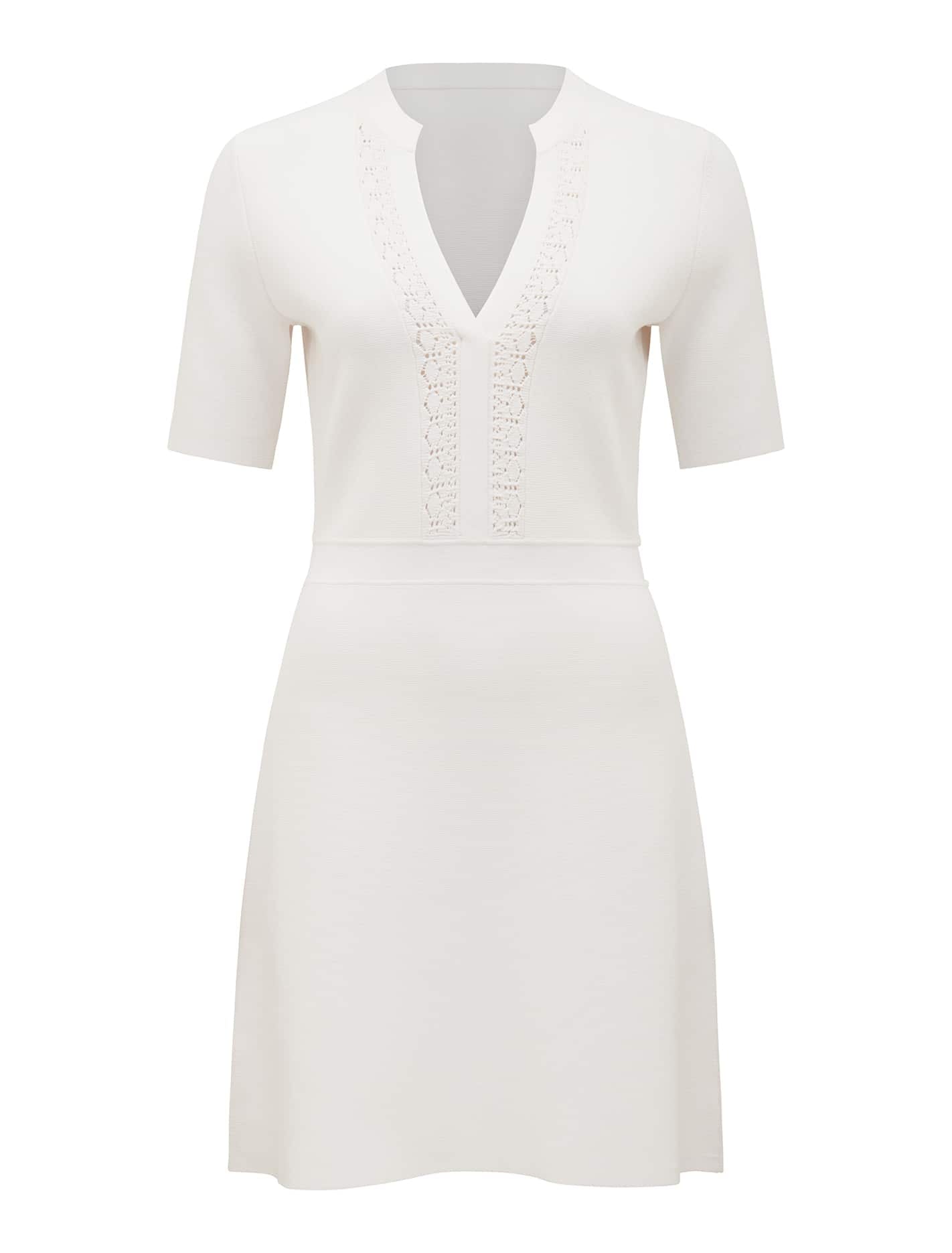 Leonie Knit Dress with Lace Trim