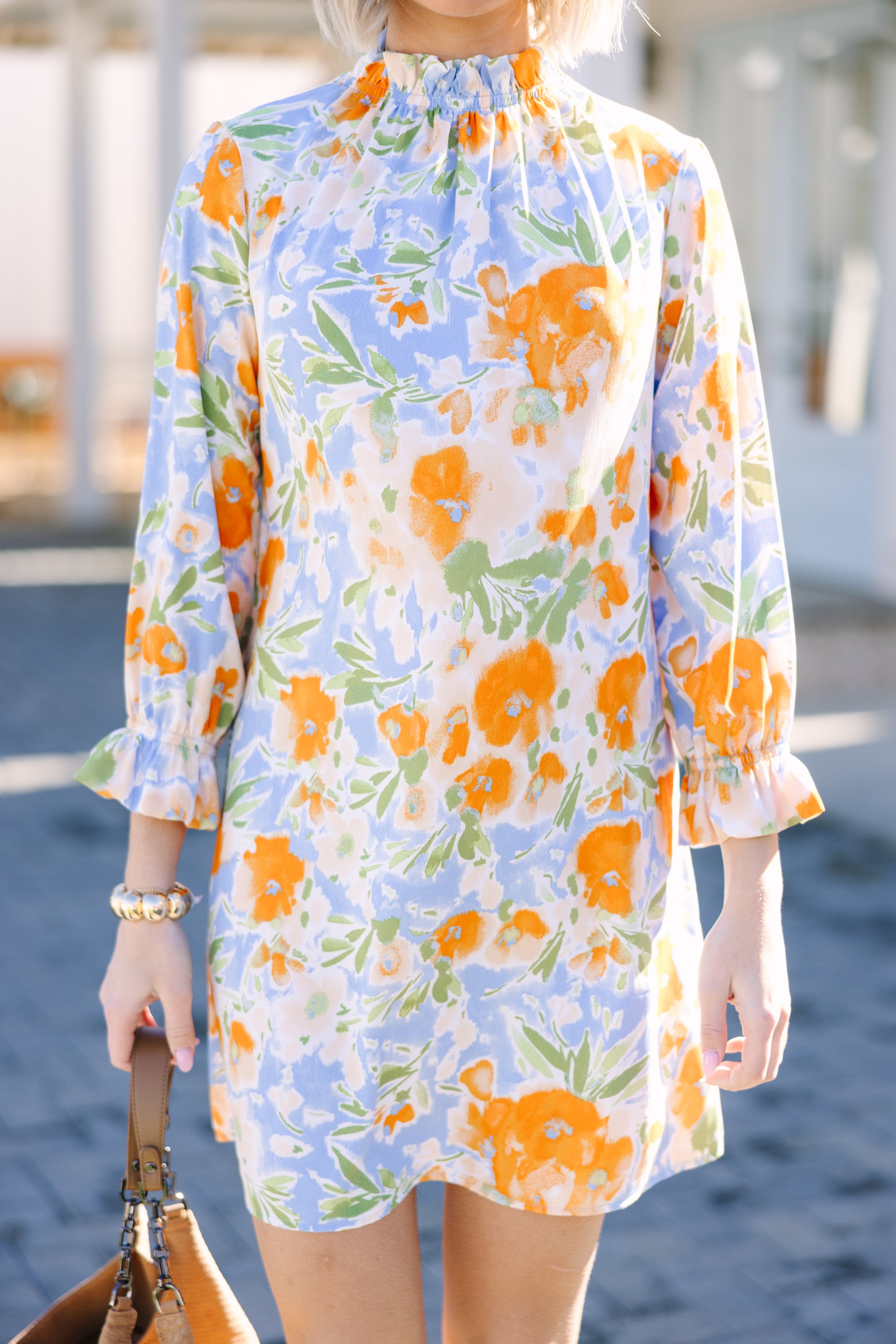 Light Blue Floral Shift Dress: Beautiful and Smart