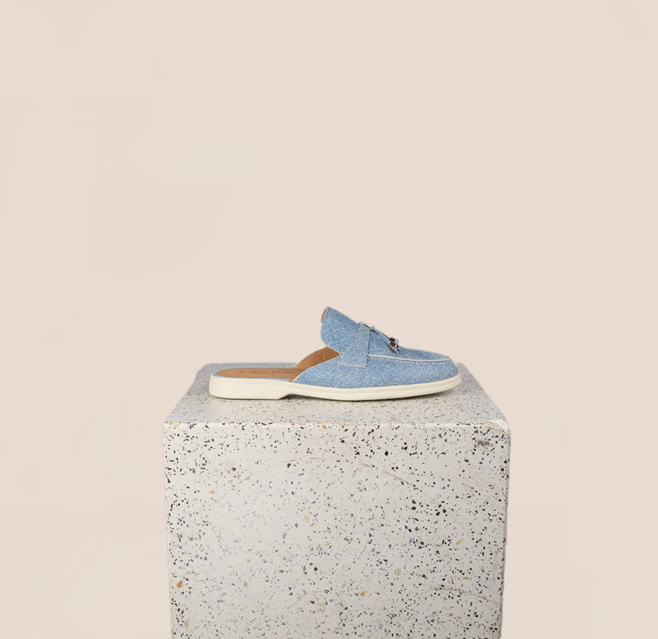 Lisa Slide Sneaker - Light Blue Denim Suede